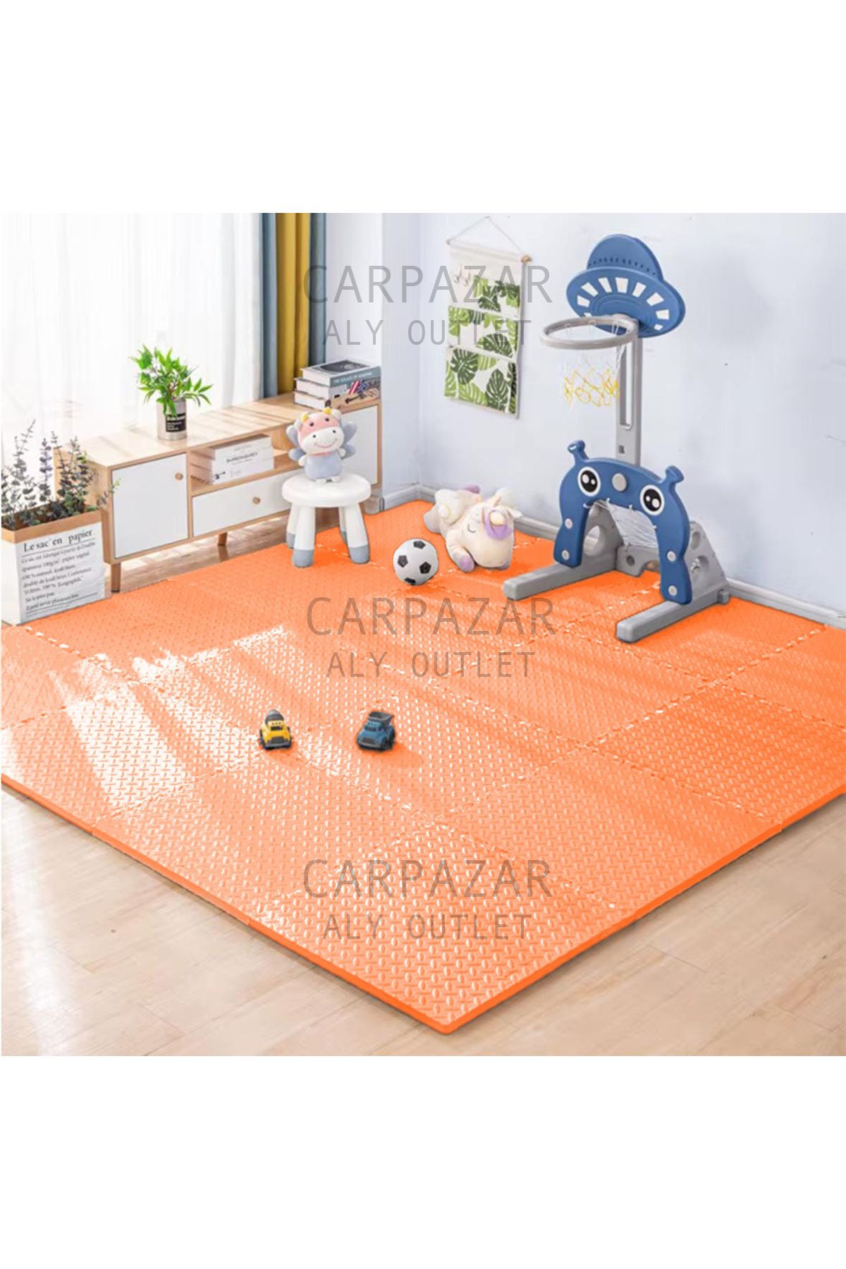CARPAZAR 16'lı Set Fitness Pilates Yoga Eva Minder Mat Puzzle Kaymaz Su Geçirmez 50x50 13mm
