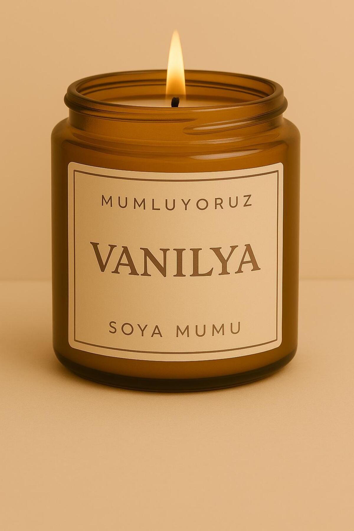 Home Vanilya Kokulu Amber Kavanoz Mum