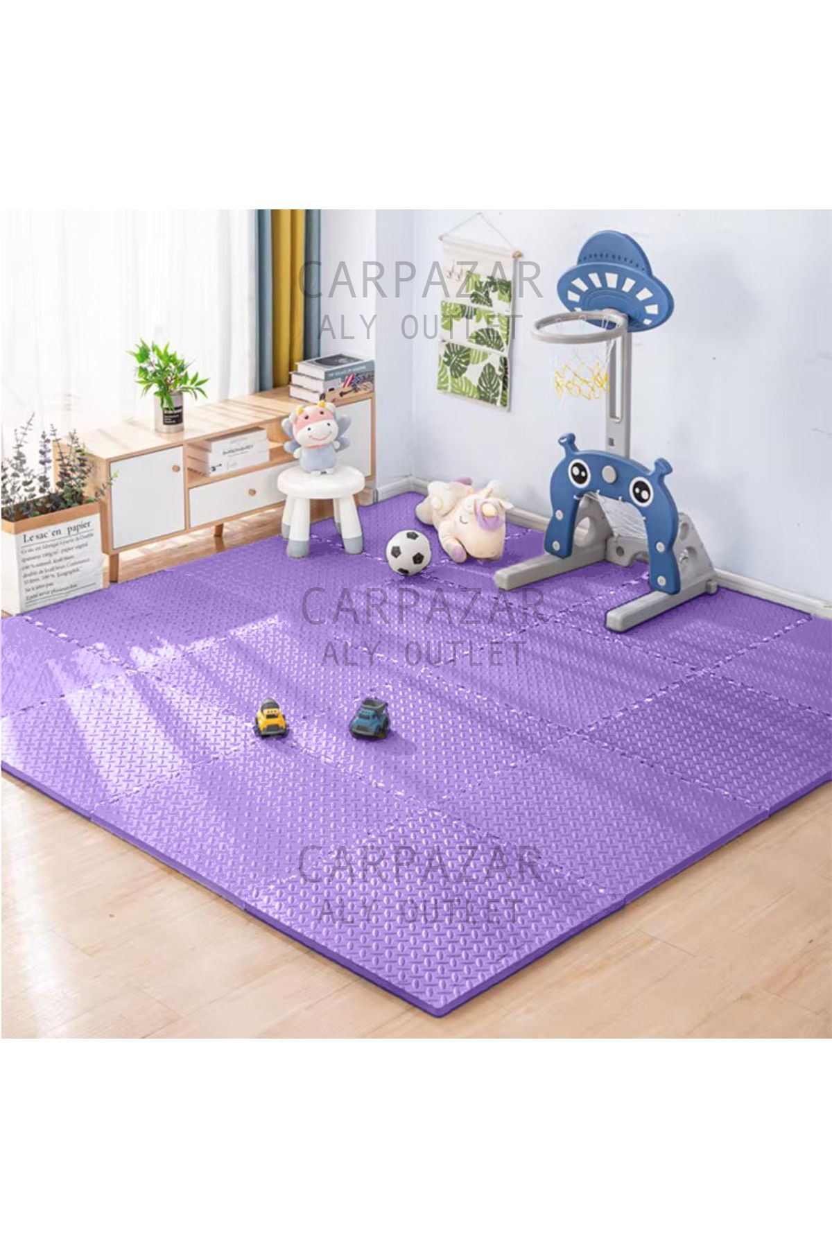 CARPAZAR 16'lı Set Fitness Pilates Yoga Eva Minder Mat Puzzle Kaymaz Su Geçirmez 50x50 13mm