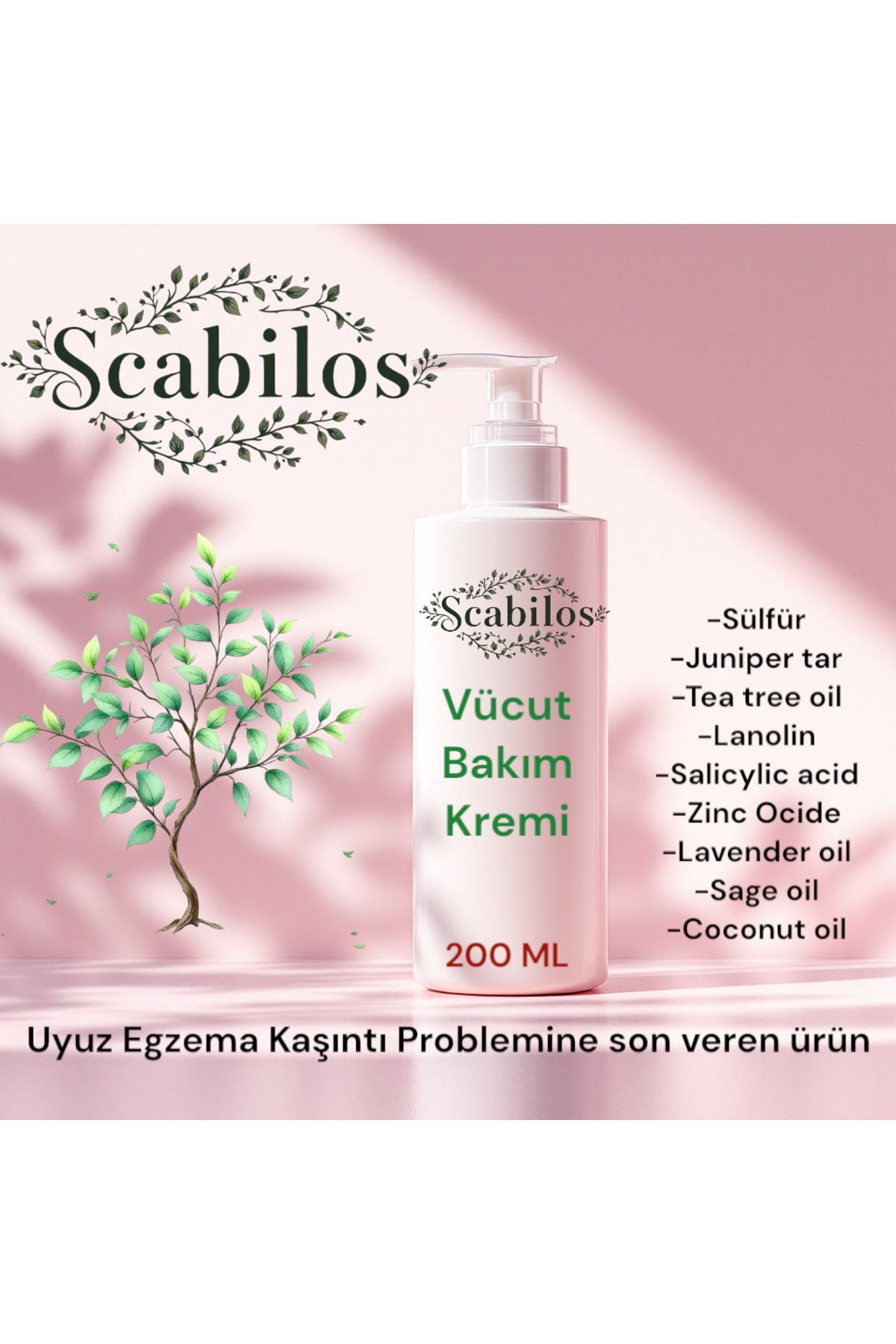 SCABİLOS-Scabilos Body Care Cream for Scabies and Itching 200 ml 1