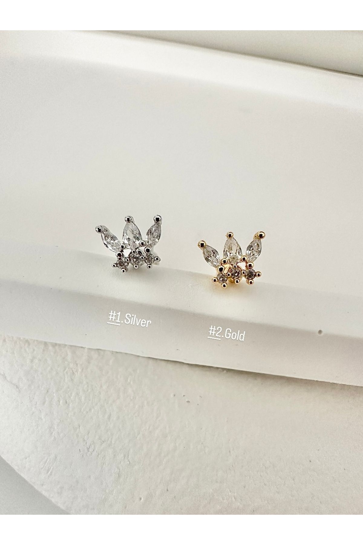 My Bellas Jewels Cerrahi Çelik Tragus Piercing, Helix, Flat, Conch, Lobe (1 Adet)