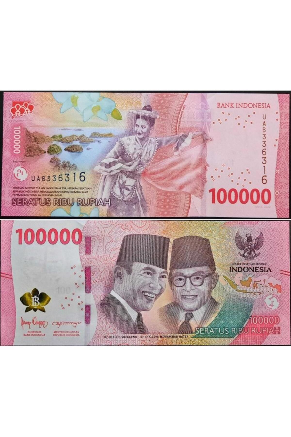Banknoting ENDONEZYA 100.000 RUPİAH 2022 YENİ EMİSYON. ÇİL KONDİSYON.