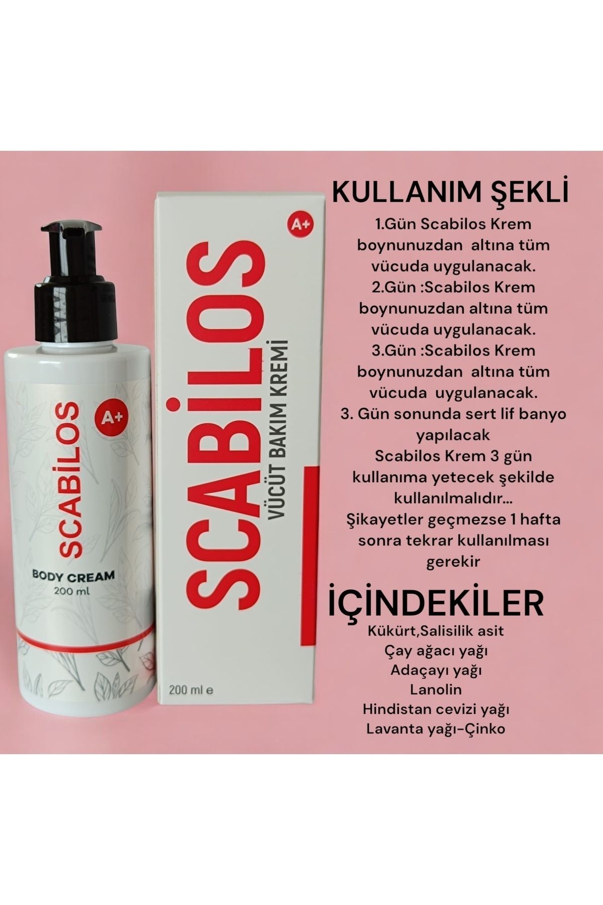 SCABİLOS-Scabilos Body Care Cream for Scabies and Itching 200 ml 2