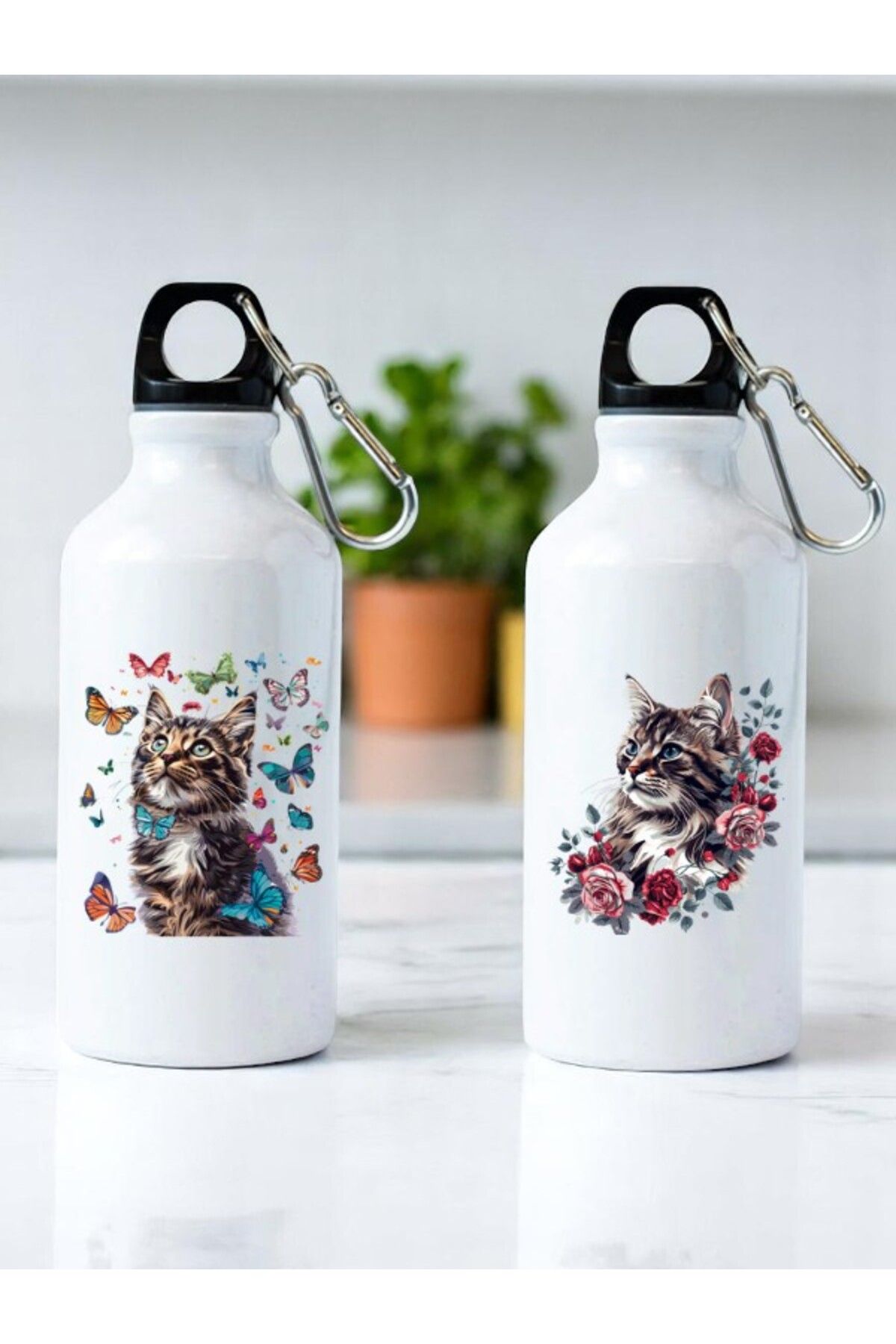 lili hediyelik Kedi Temalı 2'li Matara Suluk