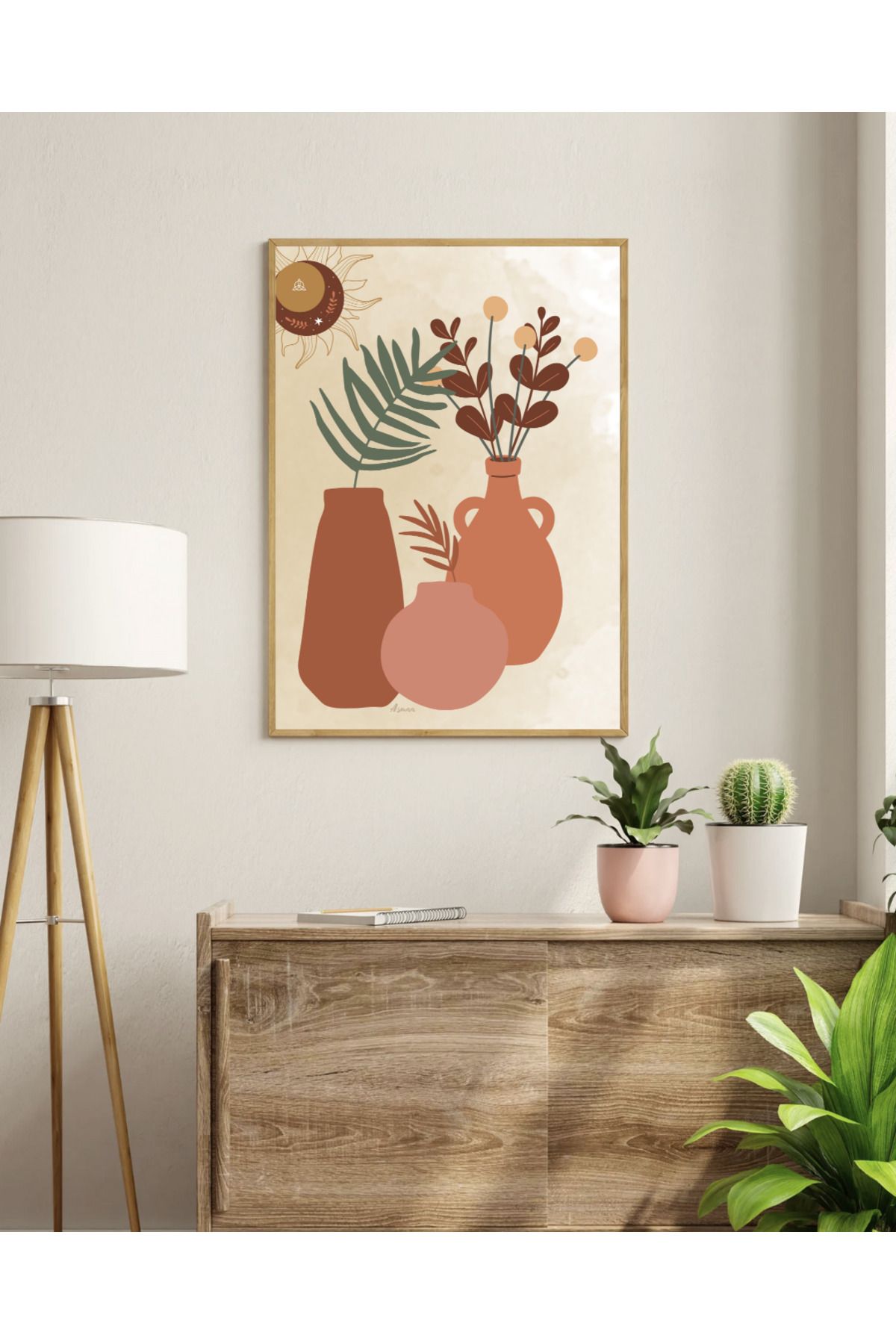 Tuba Decor Tek parça Ahşap Çerçeve Görünümlü MDF Tablo