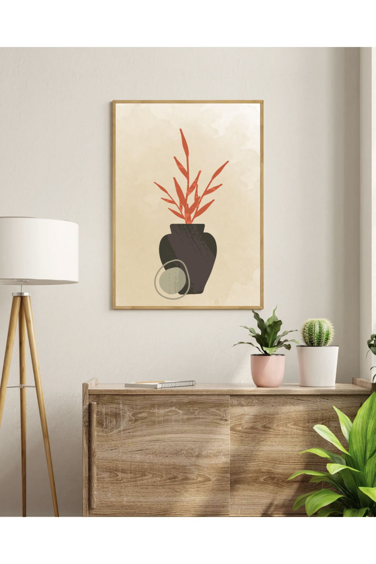 Tuba Decor Tek parça Ahşap Çerçeve Görünümlü MDF Tablo