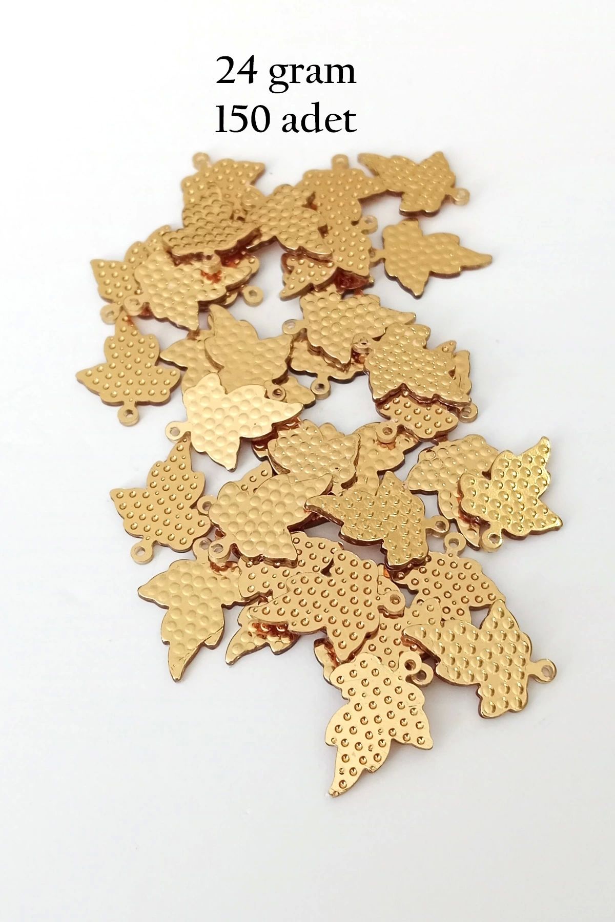 Royaleks Oya Abiye Bileklik Kolye Pleksi Metalik Plastik Pul Altın Renk 24 gram 150 adet - BNC549