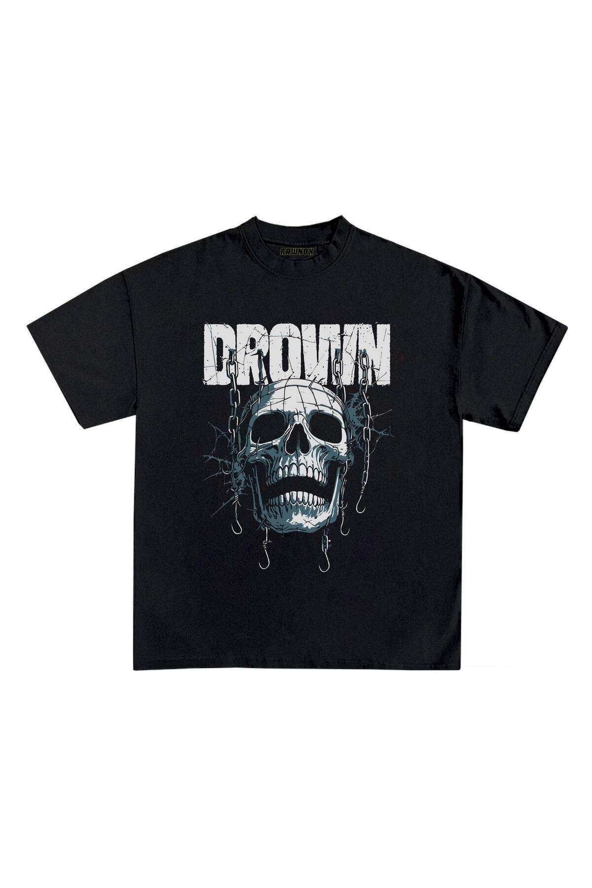 RawNox Unisex Bol Kalıp Relax Drown Baskılı T-shirt
