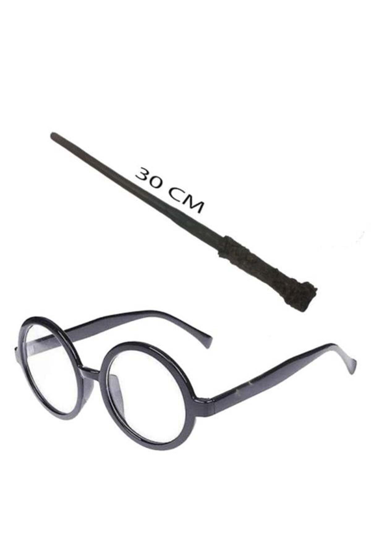 Karachil Harry Potter Asası Ve Siyah Çerçeveli Gözlük Seti