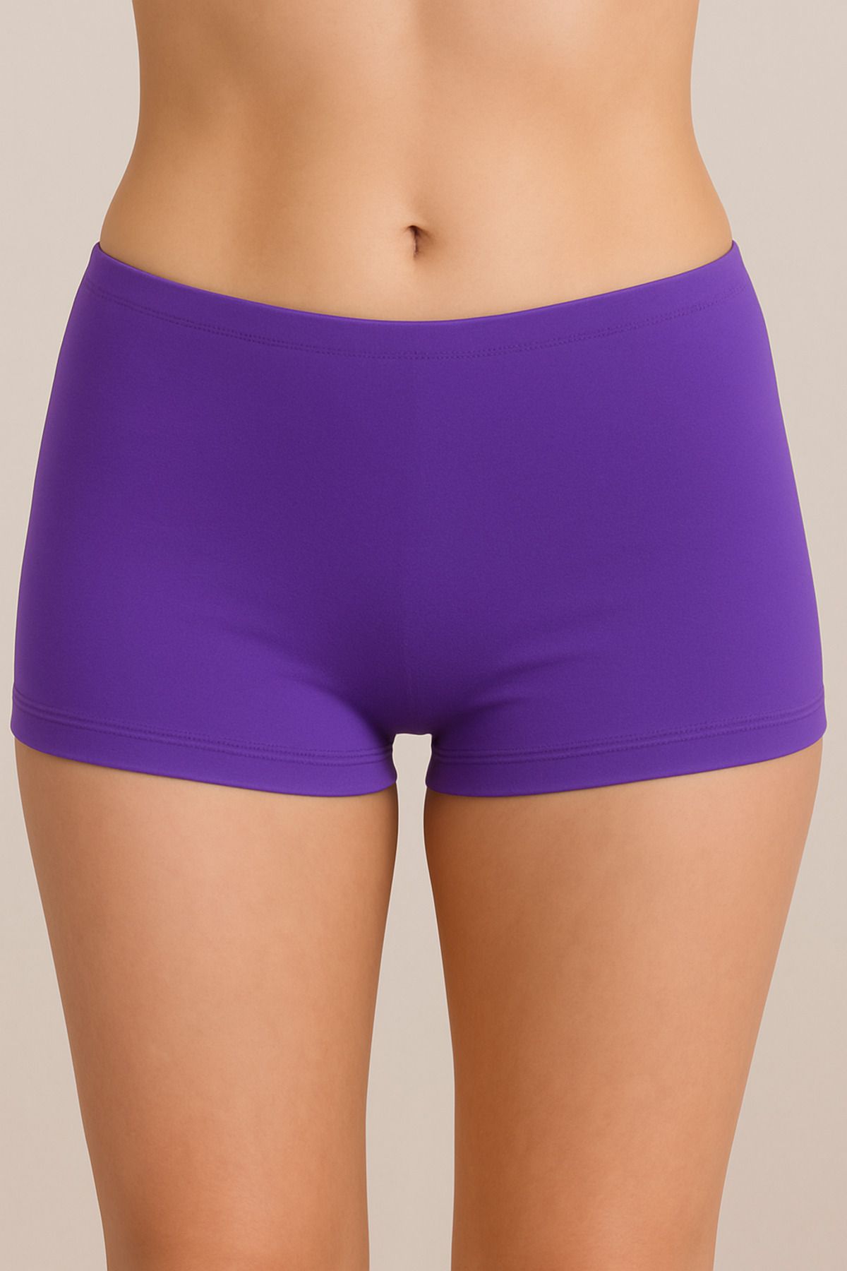 BRNCY Mor Kadın Toparlayıcı Şort Bikini Altı Deniz Şortu
