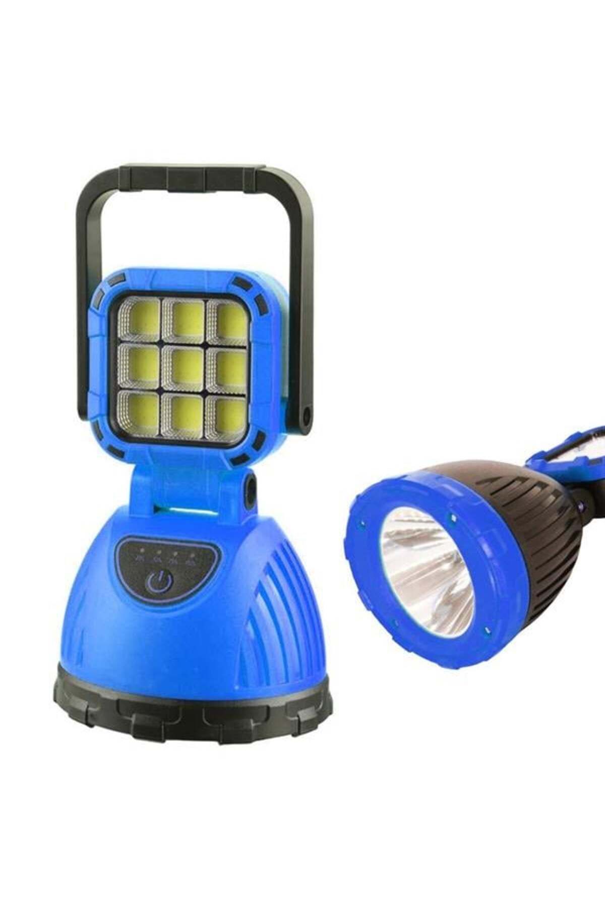 ÖYKÜ VE YİĞİT Powermaster PM-8033C 6 Modlu EL Feneri Ve Işıldak Acil Durum Lambası 9 Cob Ledli Solar Şarjlı