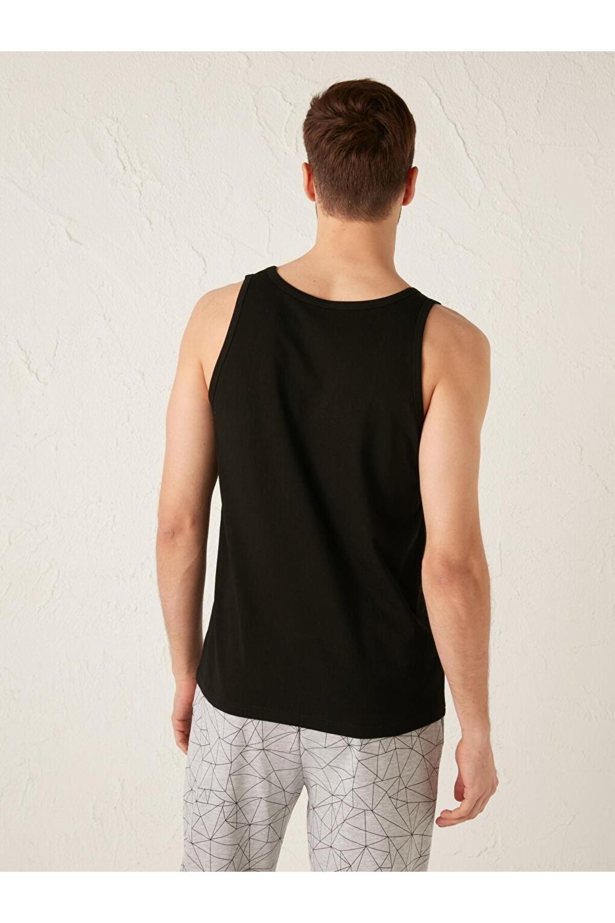 LC Waikiki-Ανδρικό εσώρουχο U Neck Basic βαμβακερό 2 τεμαχίων (S1) 4