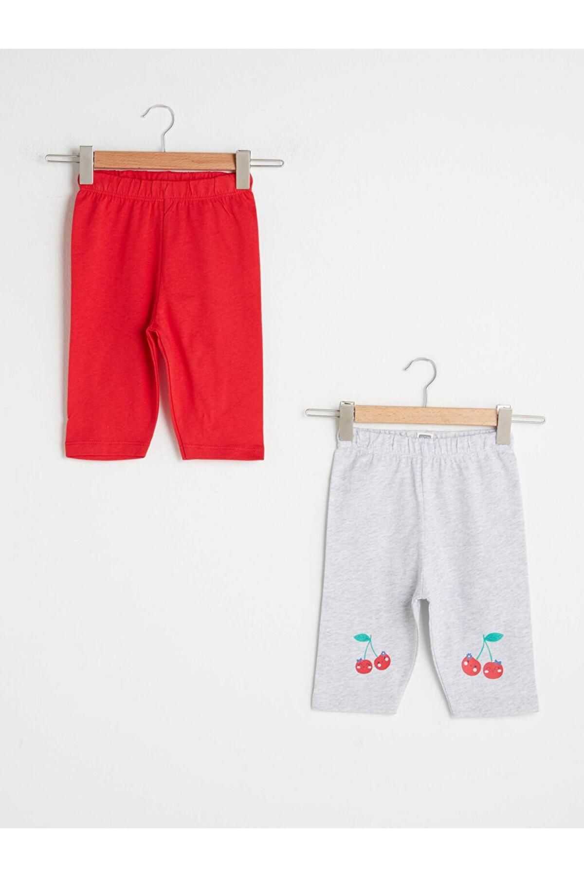 LC Waikiki LCW baby Beli Lastikli Pamuklu Kız Bebek Pijama Alt 2'li (S1)
