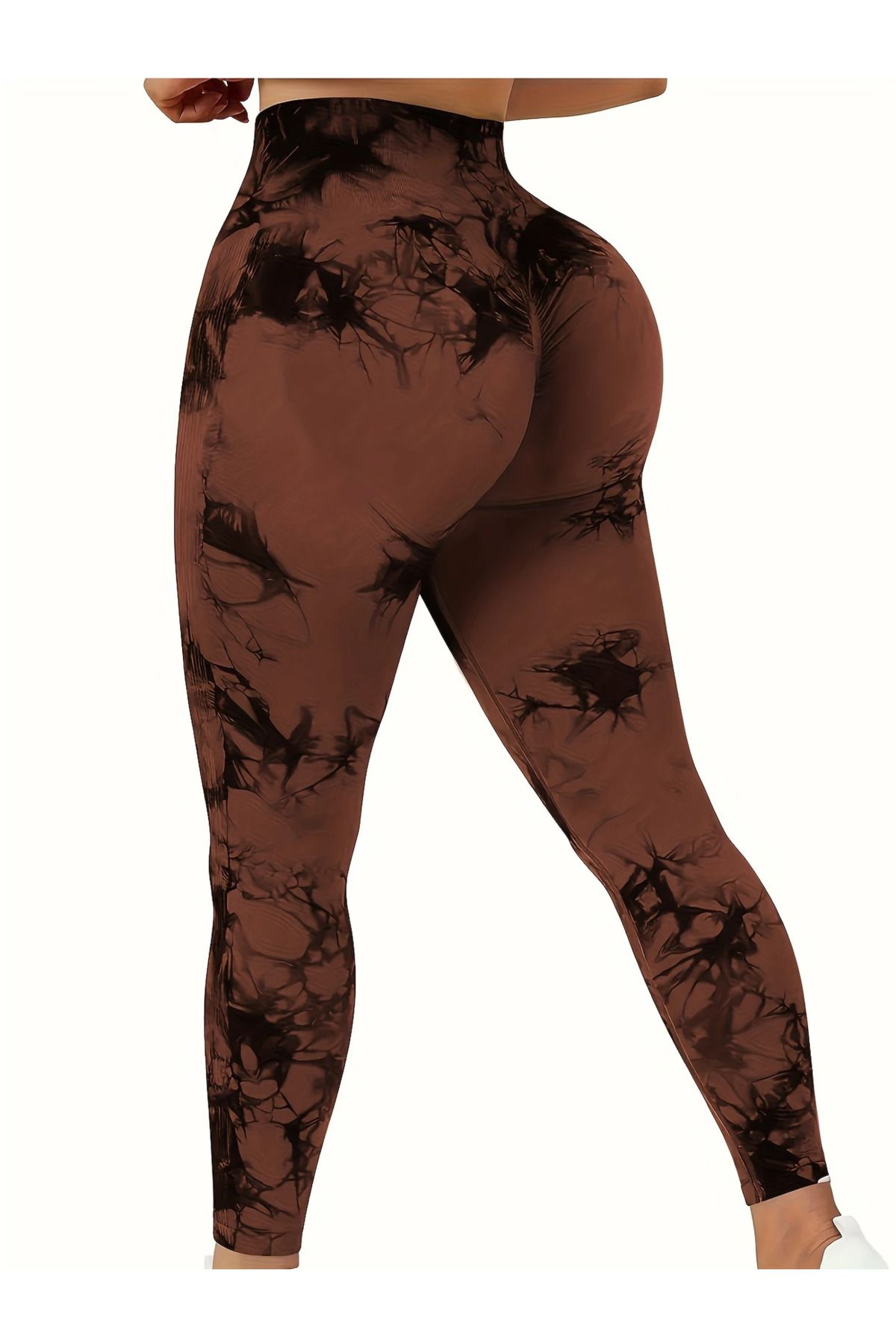 CEDAN Esnek, Batik Desenli, Kalça Kaldırıcı Egzersiz Pantolonları, Makinede Yıkanabilir, Spor Tarzı