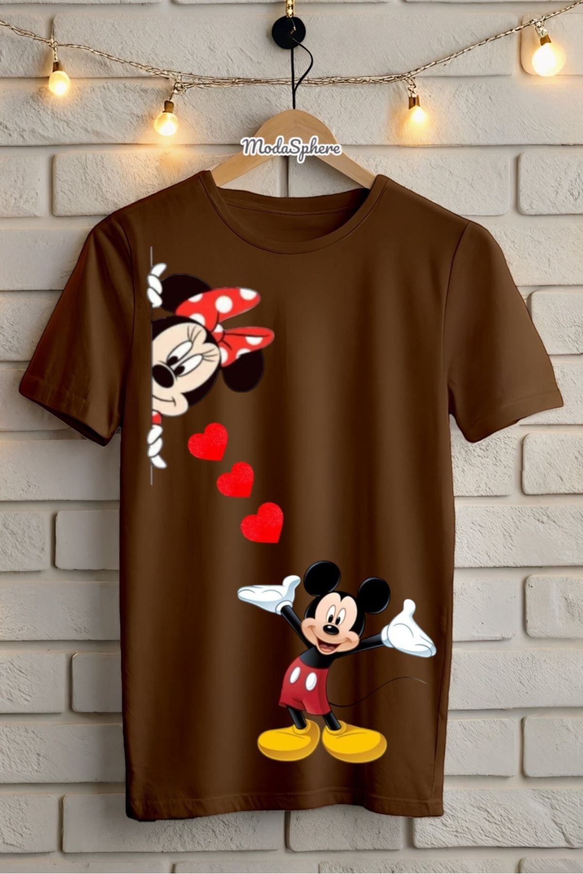 ModaSphere Mickey Mouse Baskılı Unisex Oversize Tişört