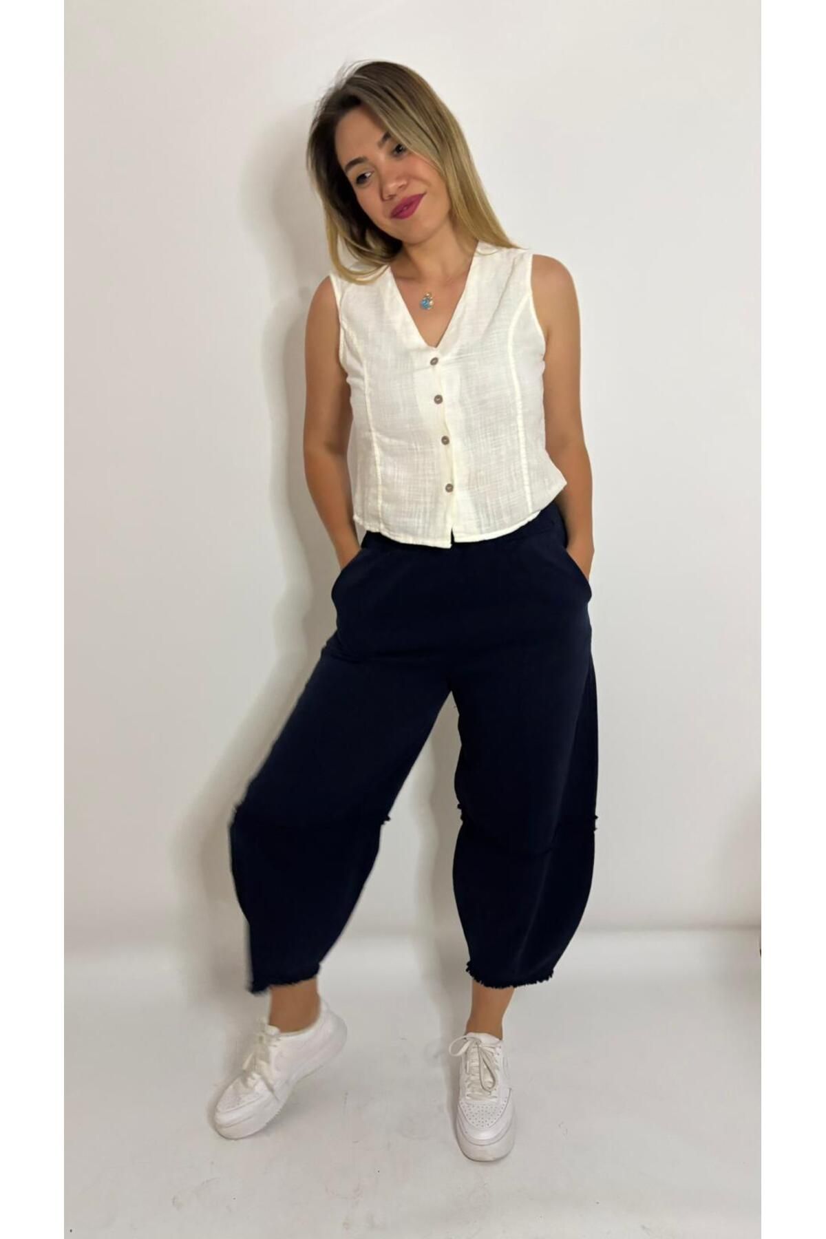HT Boutique Gabardin Paçali Şalvar