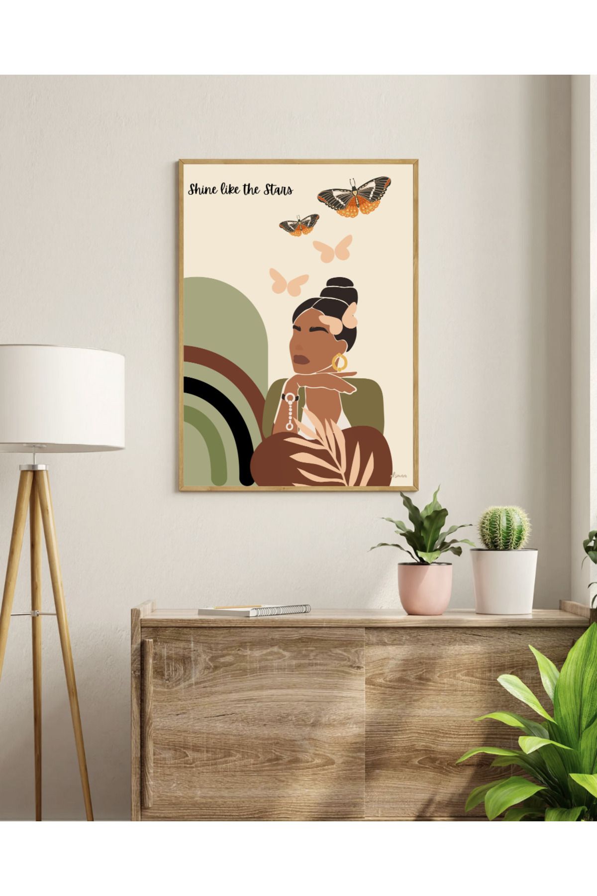 Tuba Decor Tek parça Ahşap Çerçeve Görünümlü MDF Tablo