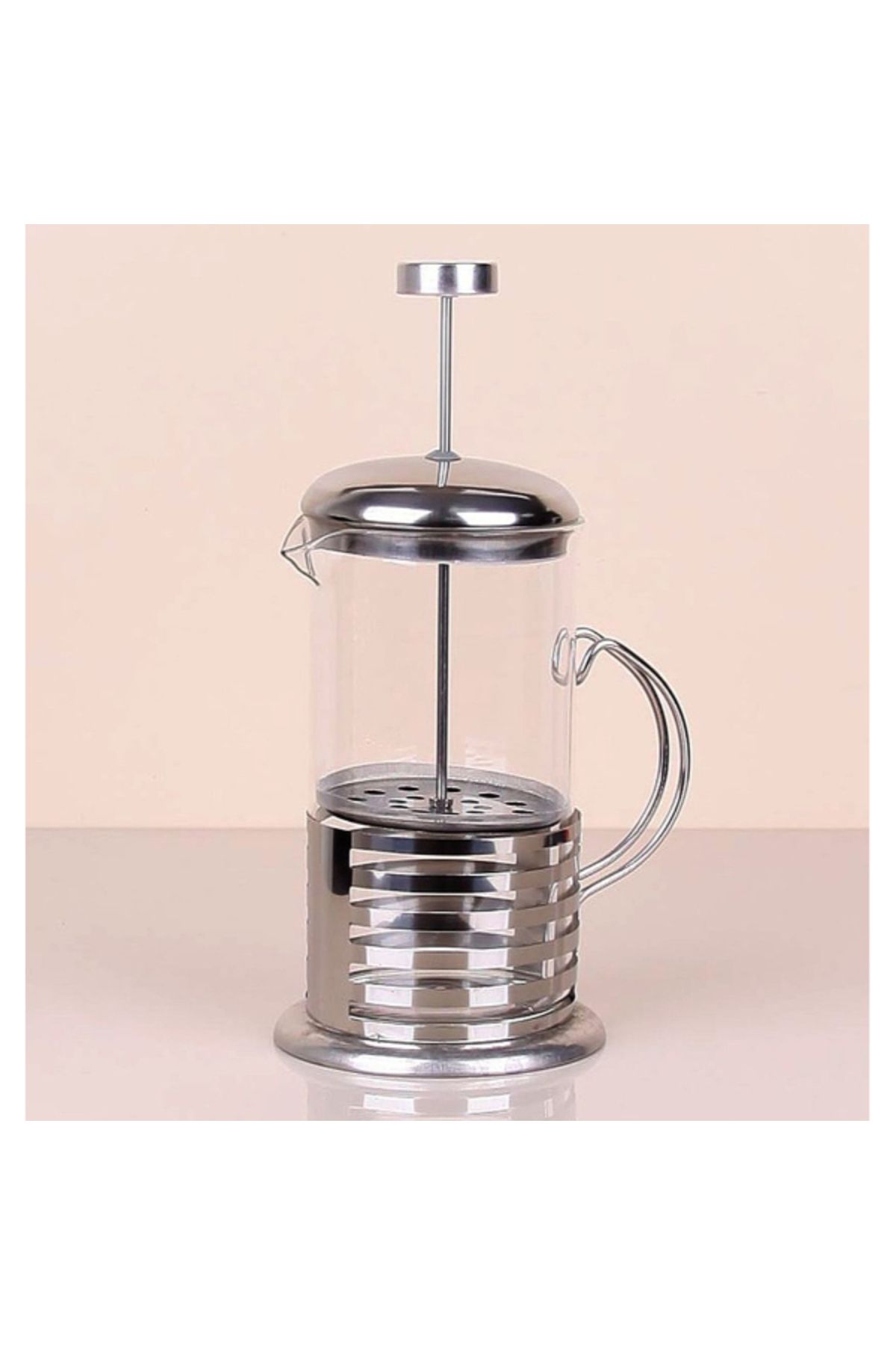 gcaksesuar Çelik Kulplu Cam French Press - 350 ml