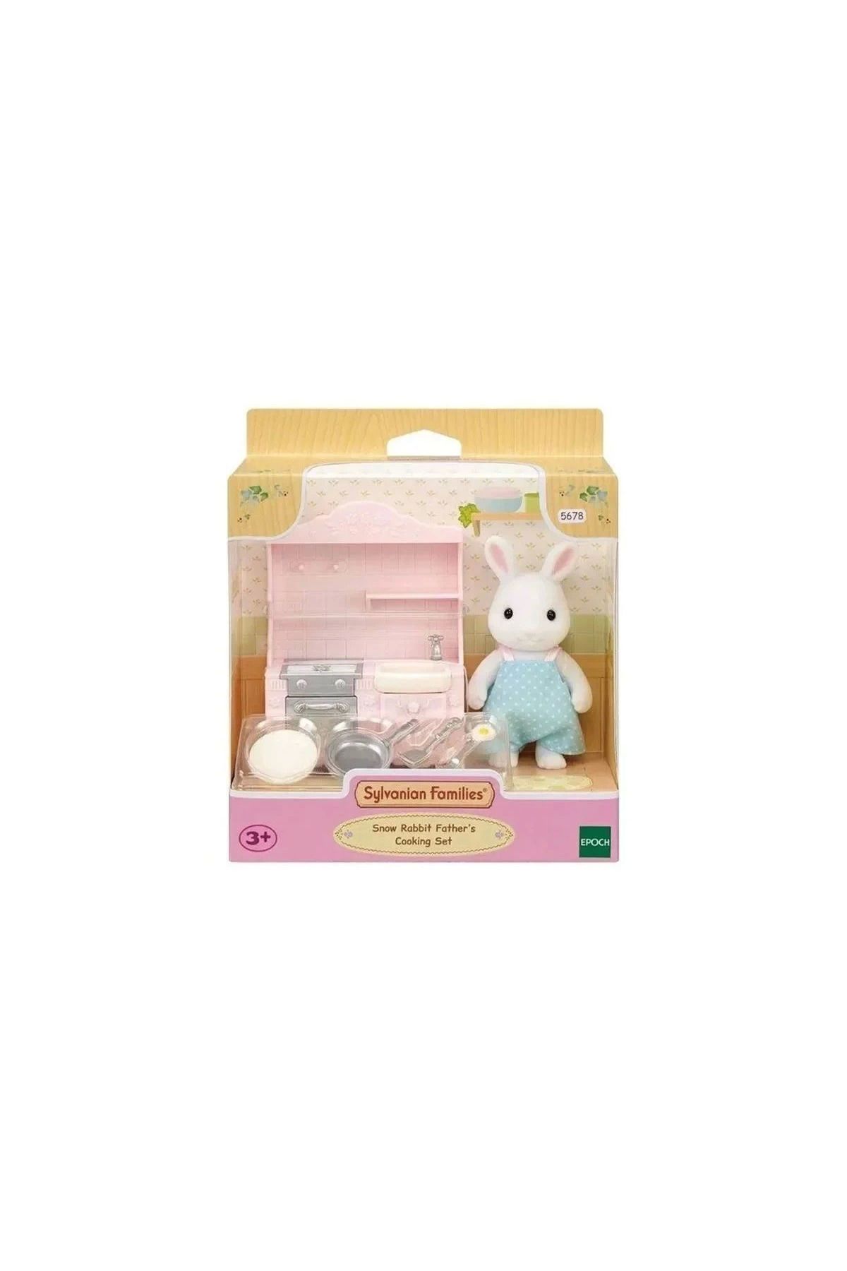 ÖYKÜ VE YİĞİT 5678 Sylvanian Families Kar Tavşanı Babanın Yemek Pişirme Seti +3 yaş