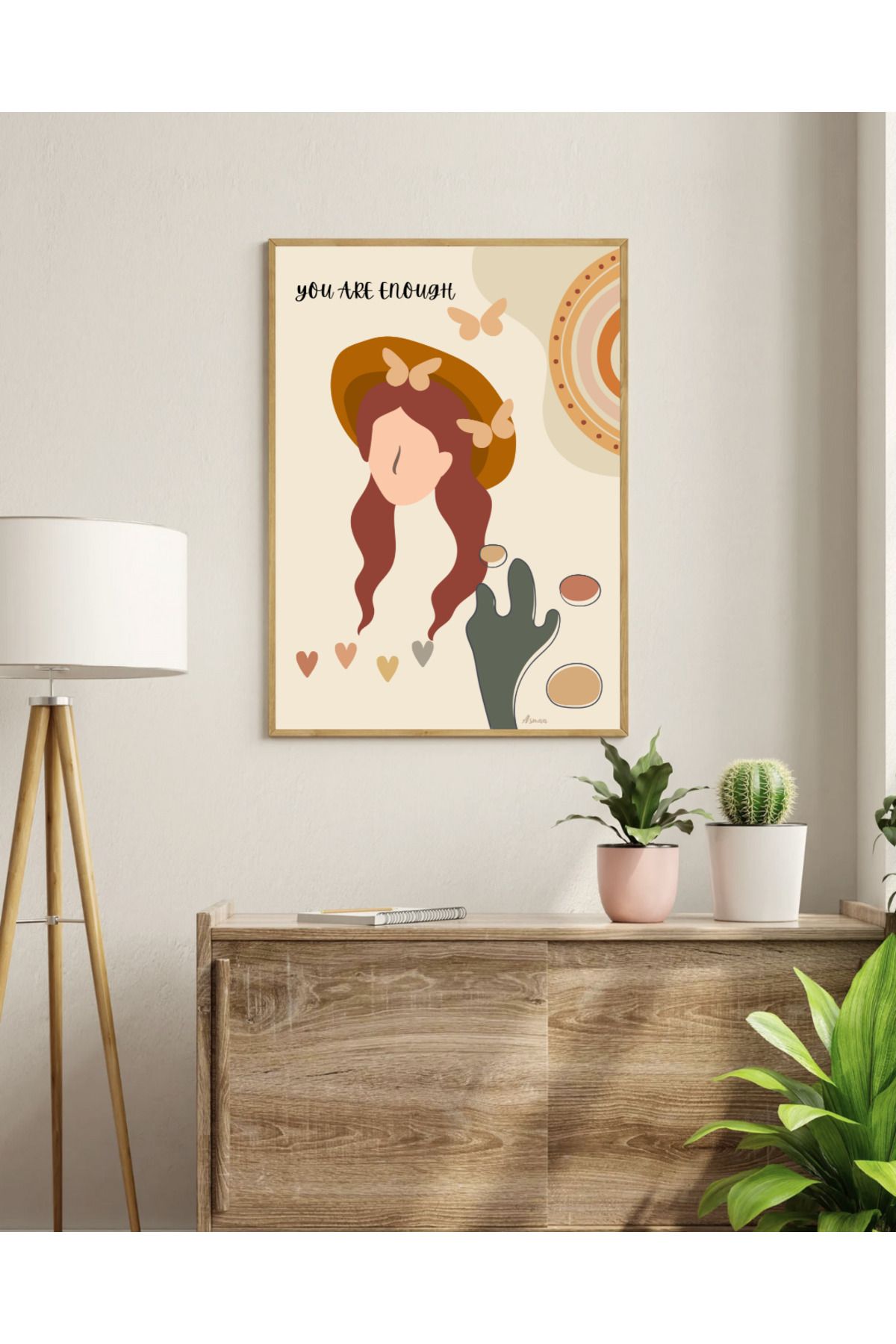 Tuba Decor Tek parça Ahşap Çerçeve Görünümlü MDF Tablo