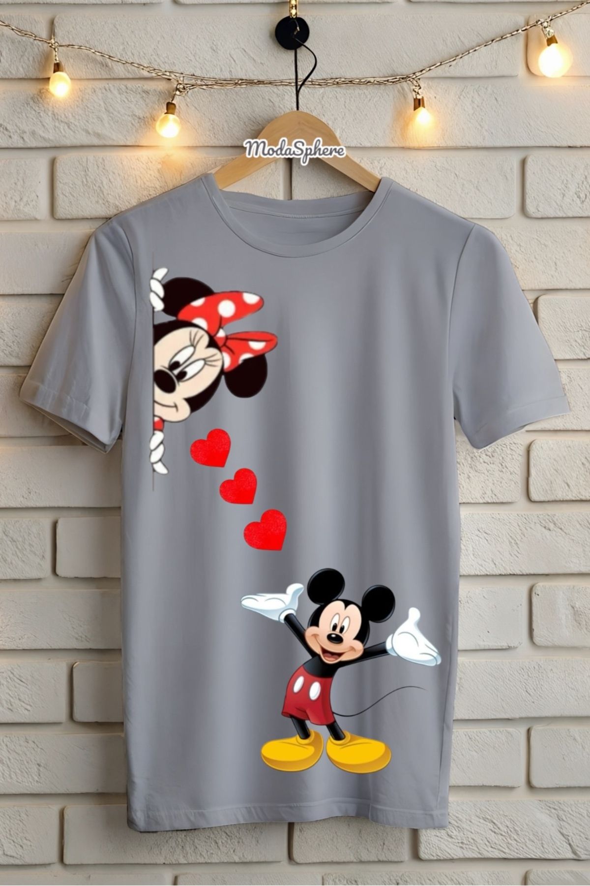 ModaSphere Mickey Mouse Baskılı Unisex Oversize Tişört