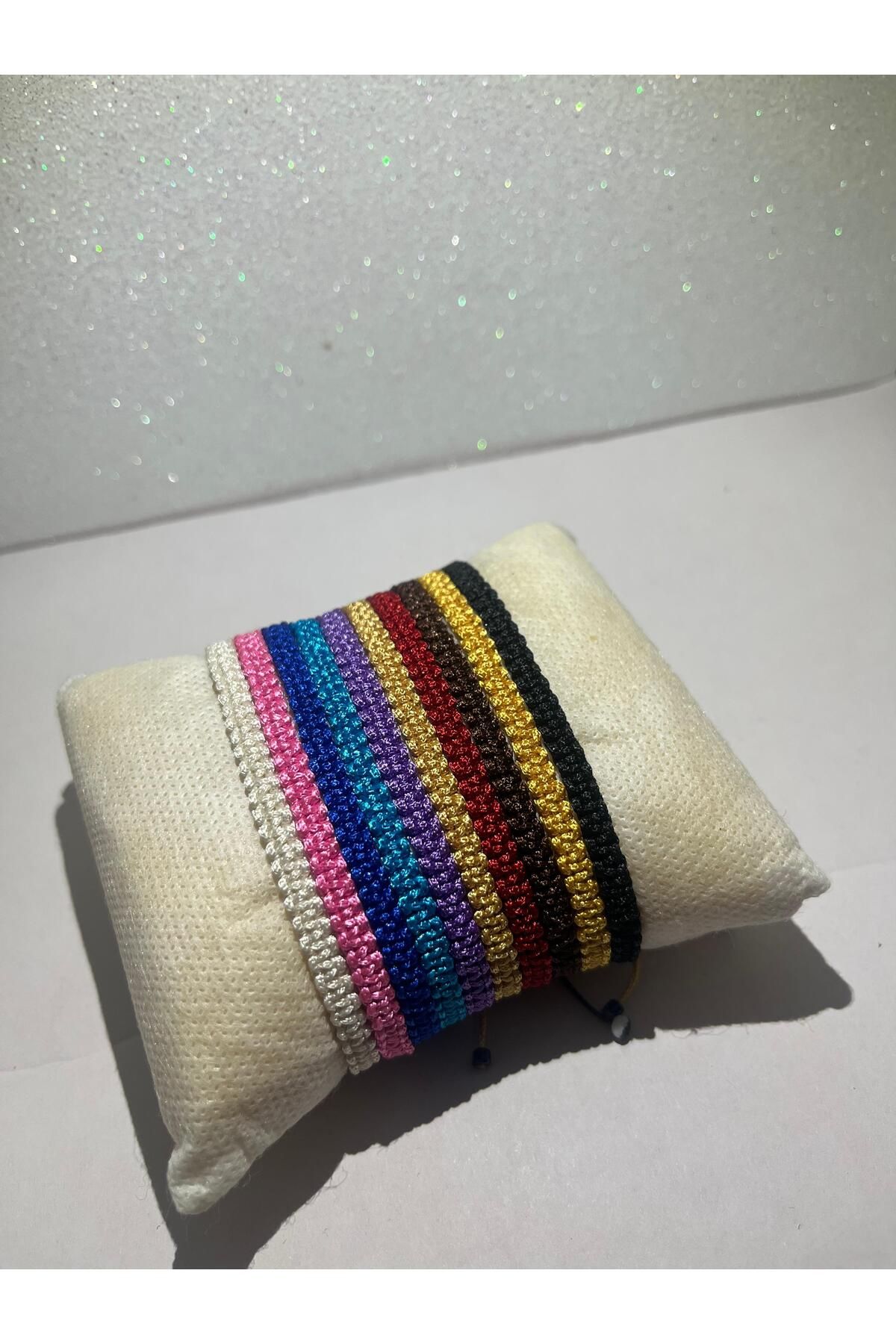 Bujiteri Unisex Makrome Sarı(GOLD) Ip Bileklik - Hediyelik - Ip Bileklik - Bileklik