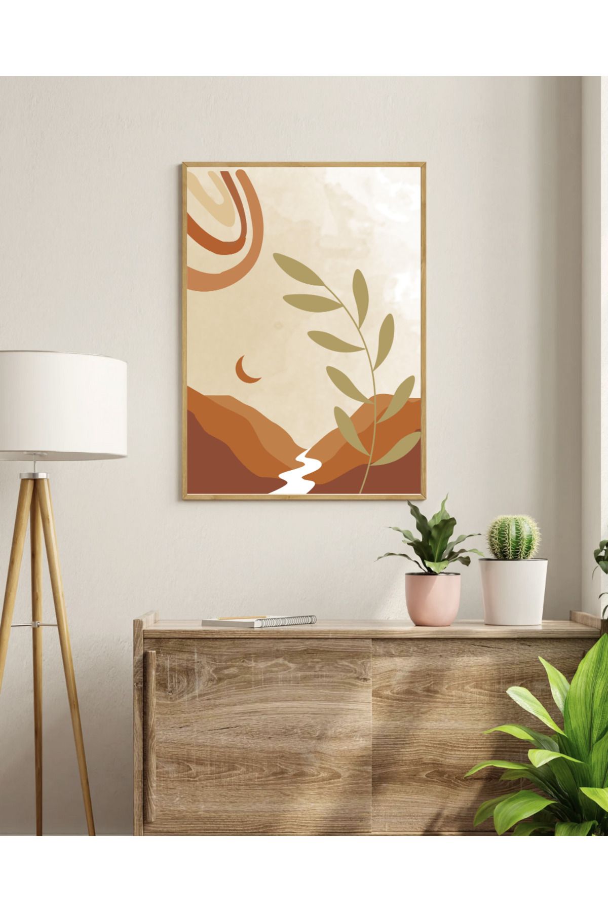 Tuba Decor Tek parça Ahşap Çerçeve Görünümlü MDF Tablo