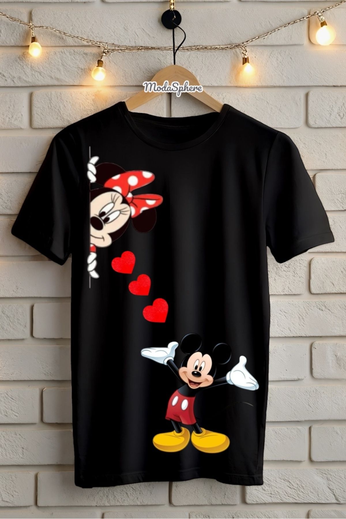 ModaSphere Mickey Mouse Baskılı Unisex Oversize Tişört