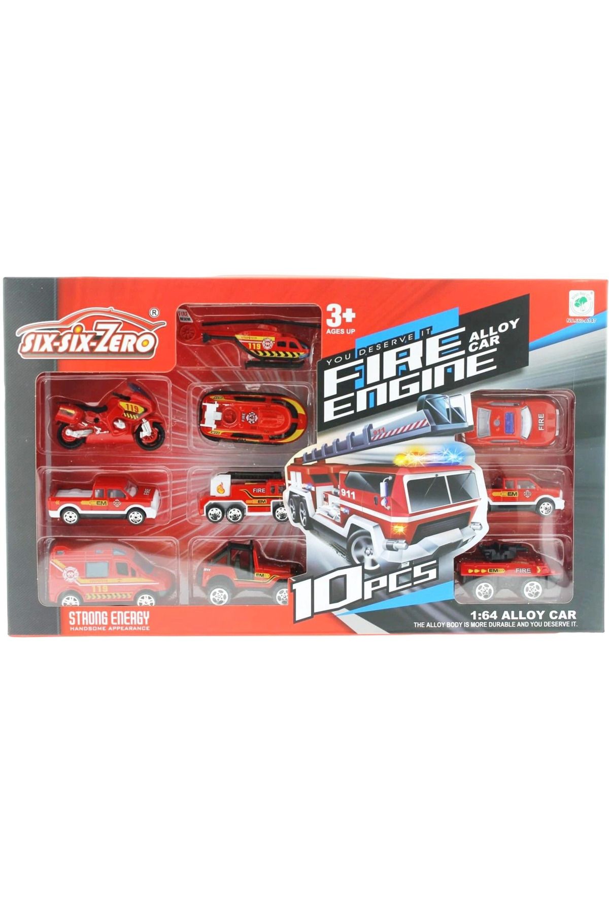 Heez 10'lu Die Cast Metal İtfaiye Araçları Seti