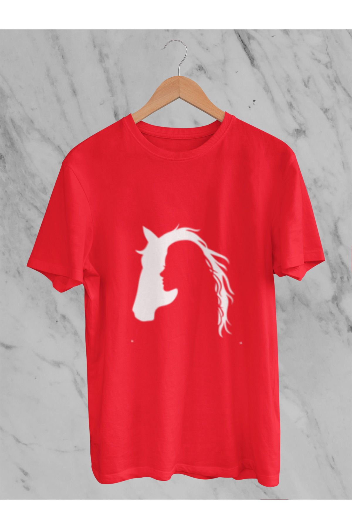 MG AT & KIZ BASKILI UNISEX BİSİKLET YAKA PAMUKLU OVERSIZE KALIP KISA KOLLU T-SHIRT