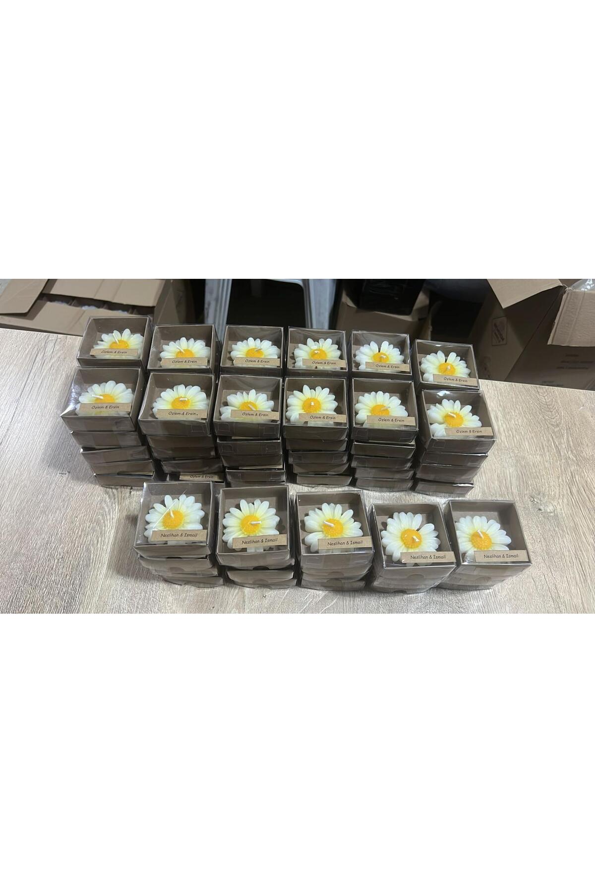 aralmini 15 Adet Kraft Kutulu Papatya Mum Hediyelik, Nişan, Düğün, Sünnet, Söz, Kına, Doğum Günü fotoğrafı 6 (önizleme)