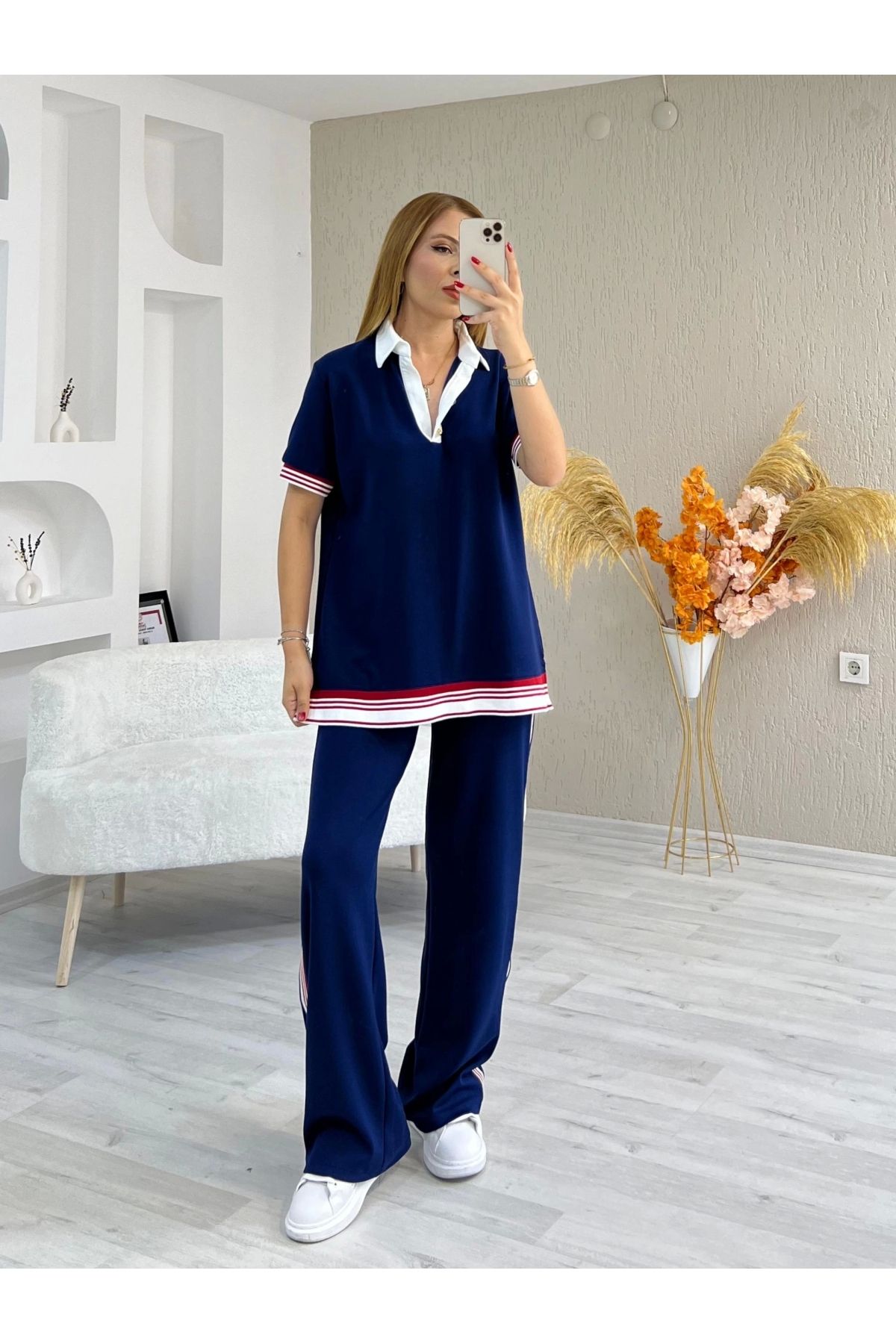 İrka Moda Ribana Detay Yakalı Modal Kumaş Eşofman Takım