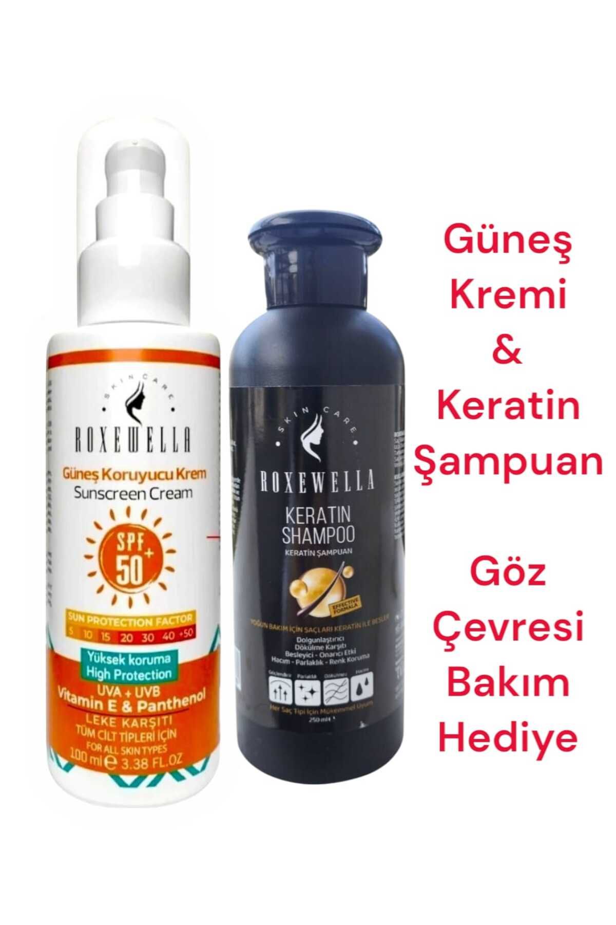 ROXEWELLA Güneş Kremi 100ml +50Spf & Keratin Saç Bakım Şampuanı