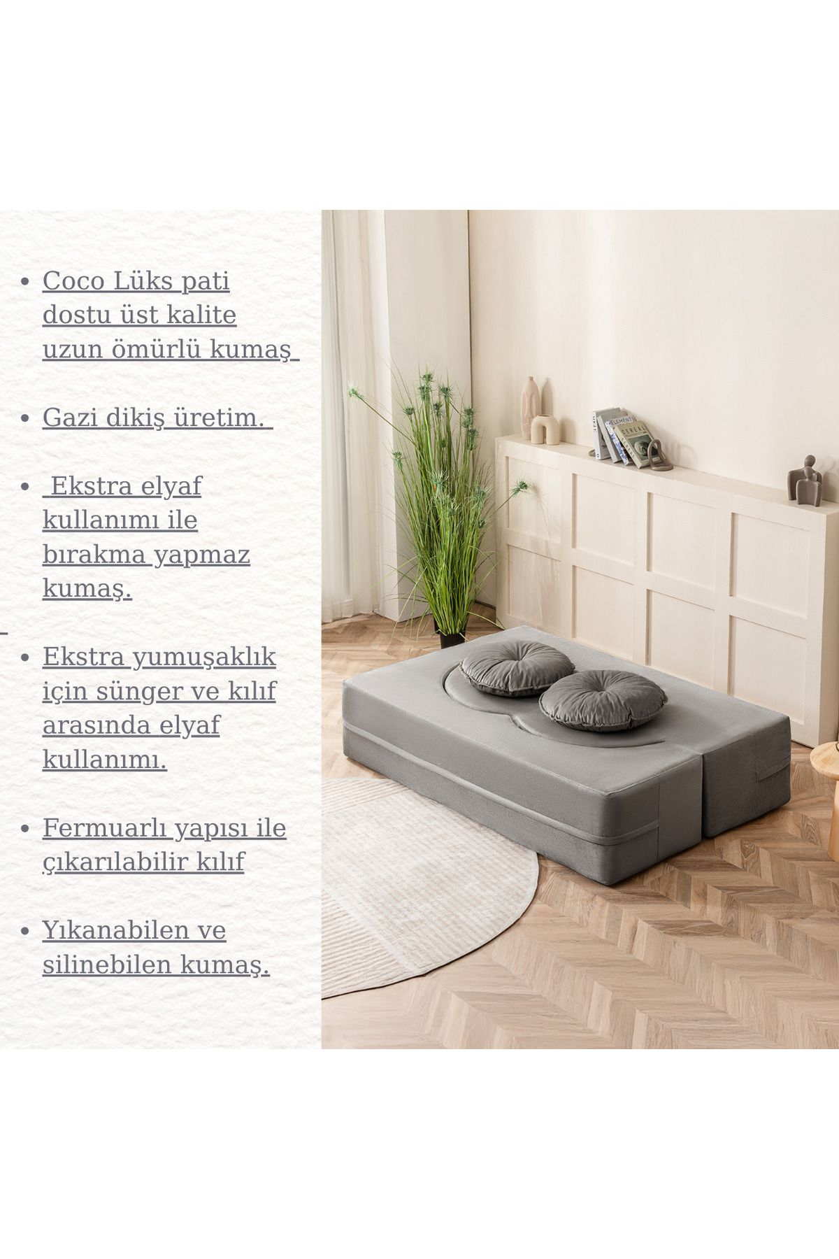 BRANNA HOME Neiro Çift Kişilik Koltuk & Yataklı & Açılabilen & Aktivite & Sünger & Modern Tv Koltuk