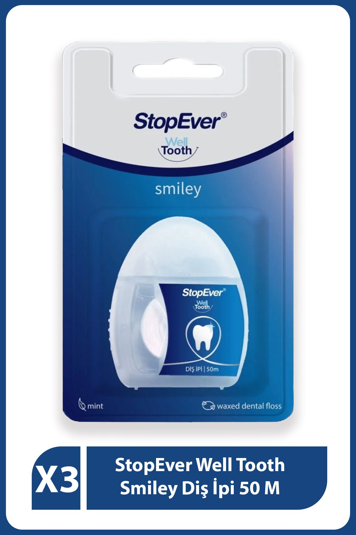 StopEver Well Tooth Smıley Diş Ipi 50 M X3