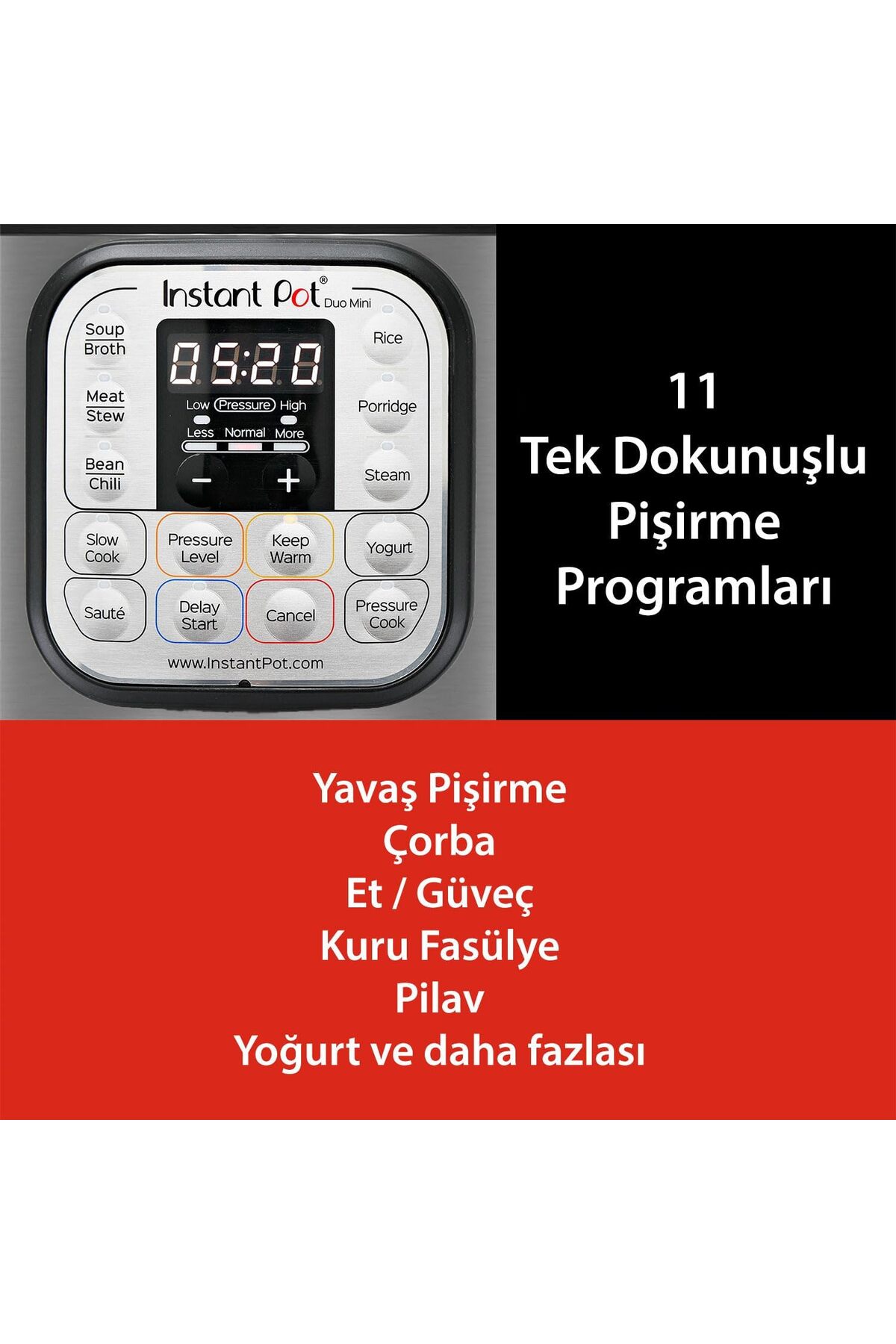 Instant Pot Duo 7in1 5.7 Lt. Akıllı Buharlı Pişirici, Elektrikli Düdüklü, Pilav Pişirici ,yoğurt Yap fotoğrafı 3 (önizleme)