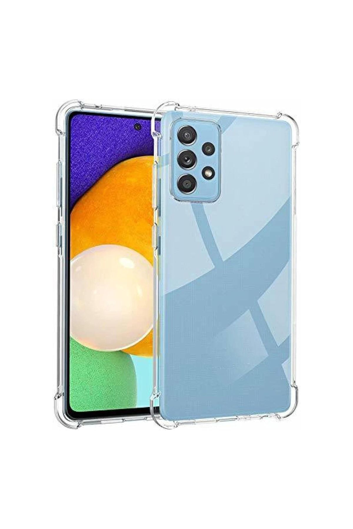 CaseArt Samsung Galaxy A72 ile uyumlu Kapak Köşe Korumalı Airbag Antishock Şeffaf Silikon Kılıf