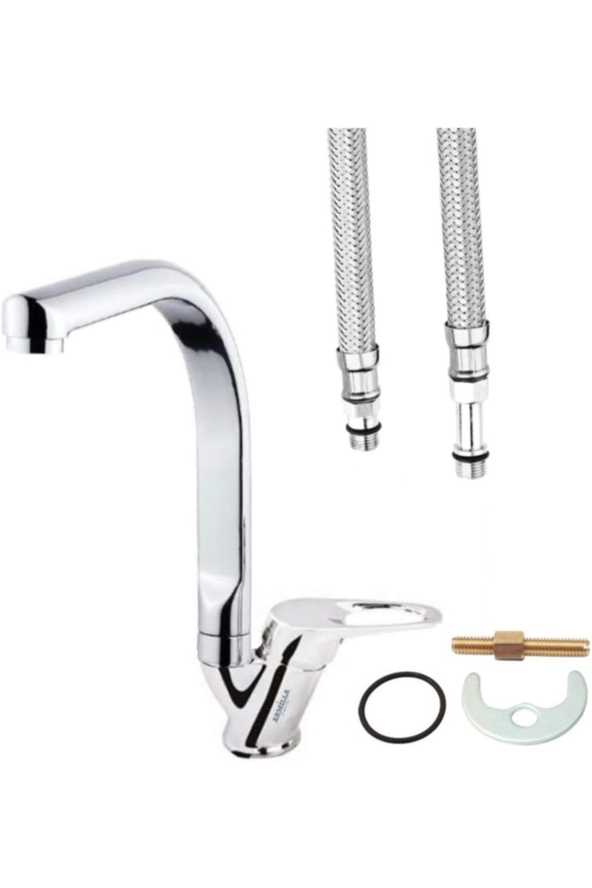 STOREMAX ELZ Lavabo Bataryası Sıcak Soğuk Çift Su Girişli Paslanmaz Pirinç Malzeme FRNTR 1127478