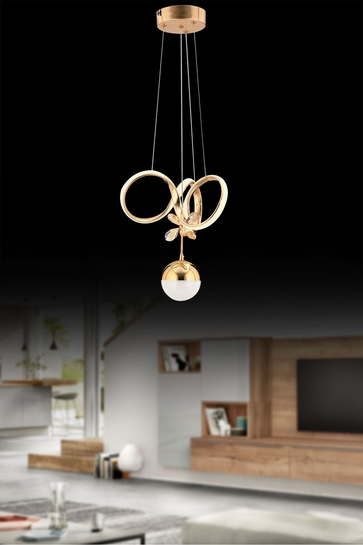 İstanbul Avize İstanbul Avize Gold Twins Beyaz Power Ledli Modern Led Avize
