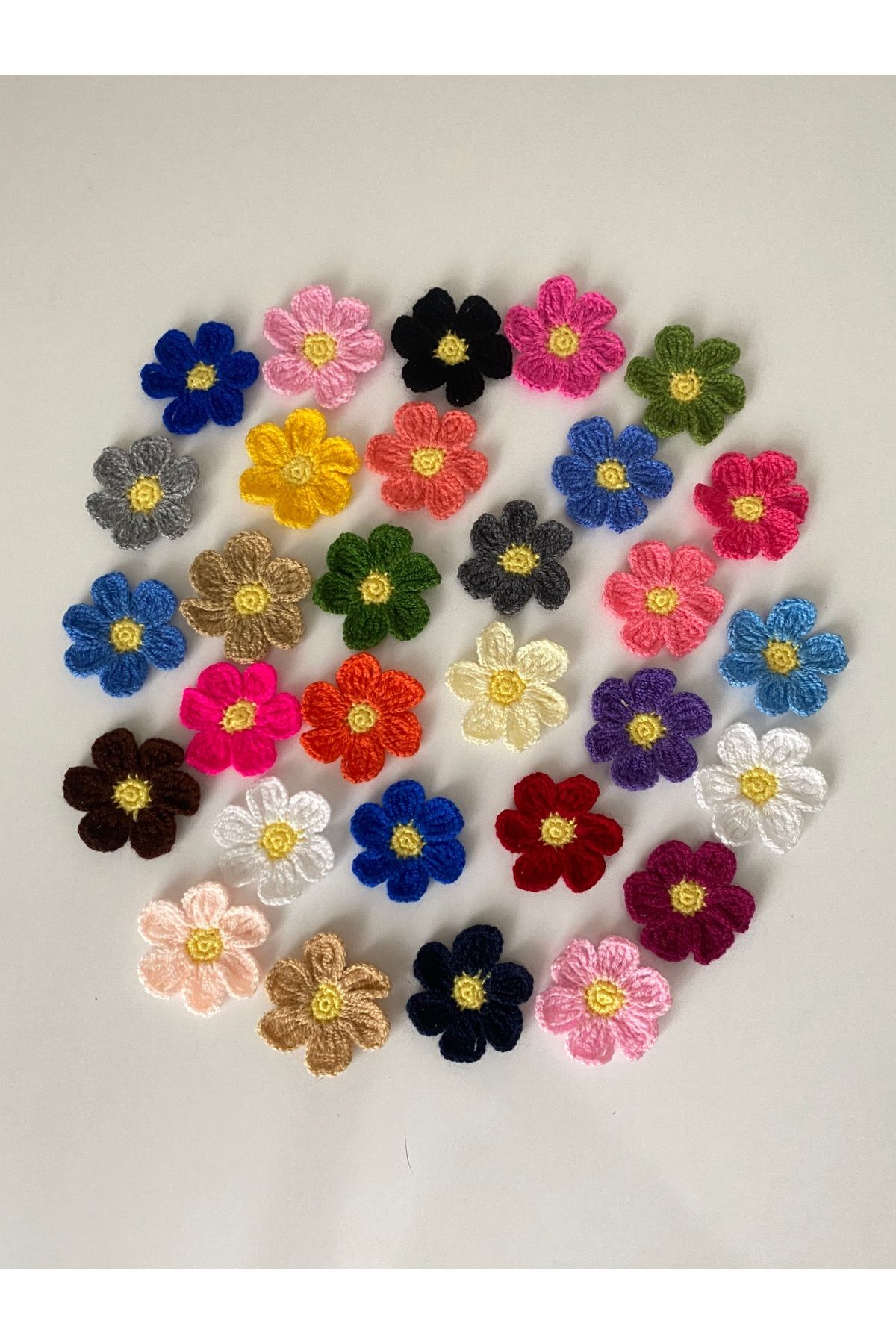 Petek Collection Örgü çiçek motifler (Karışık renk,10 lu paket)