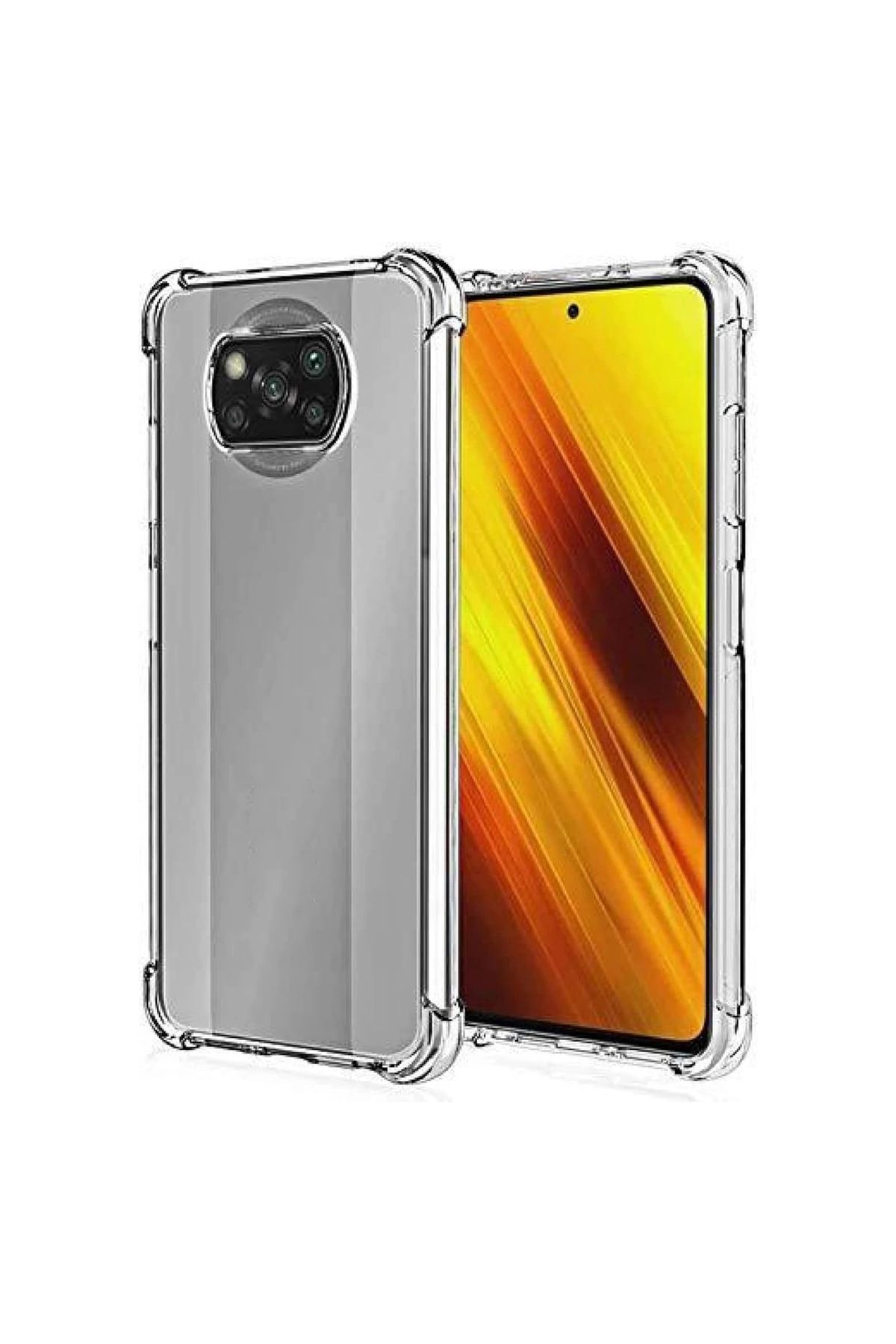 CaseArt Xiaomi Poco X3 Pro ile uyumlu Kapak Köşe Korumalı Airbag Antishock Şeffaf Silikon Kılıf