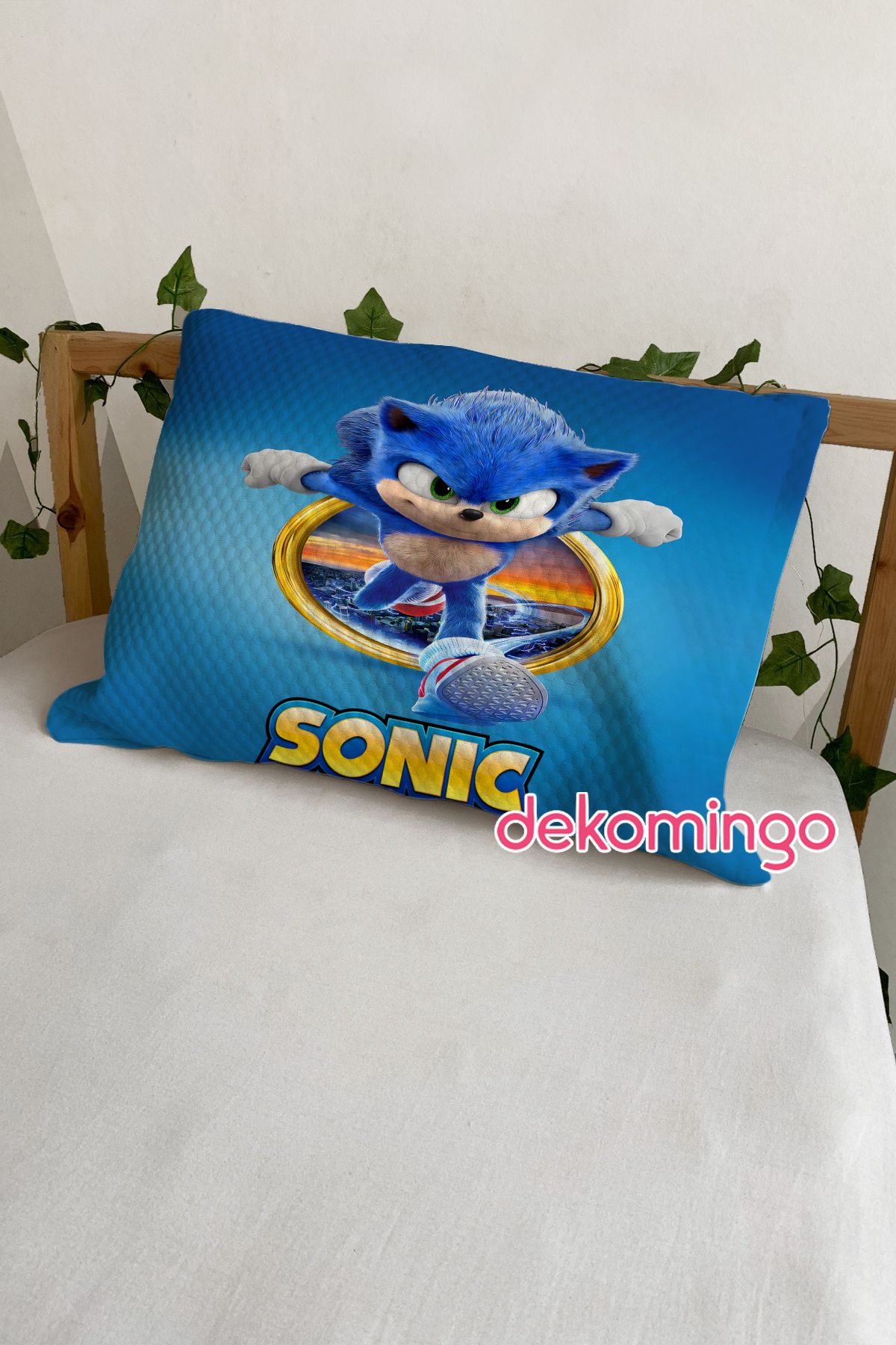 dekomingo MAVİ SONIC 2 ADET YASTIK KILIFI