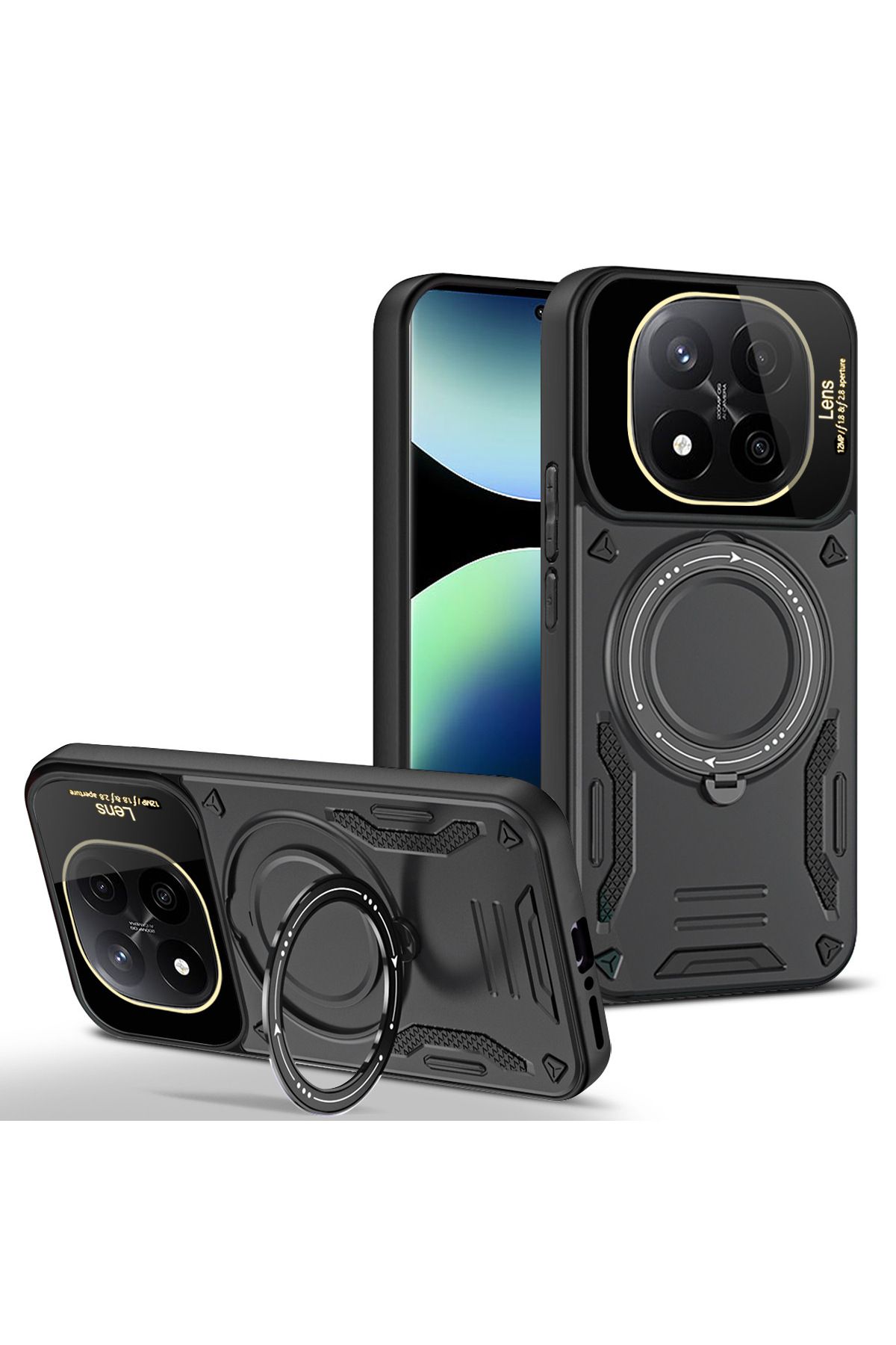 Rivor Redmi Note 14 Pro 5G & Poco X7 5G Kılıf Kamera Lens Korumalı Magsafe Destekli Manyetik Standlı Kapak