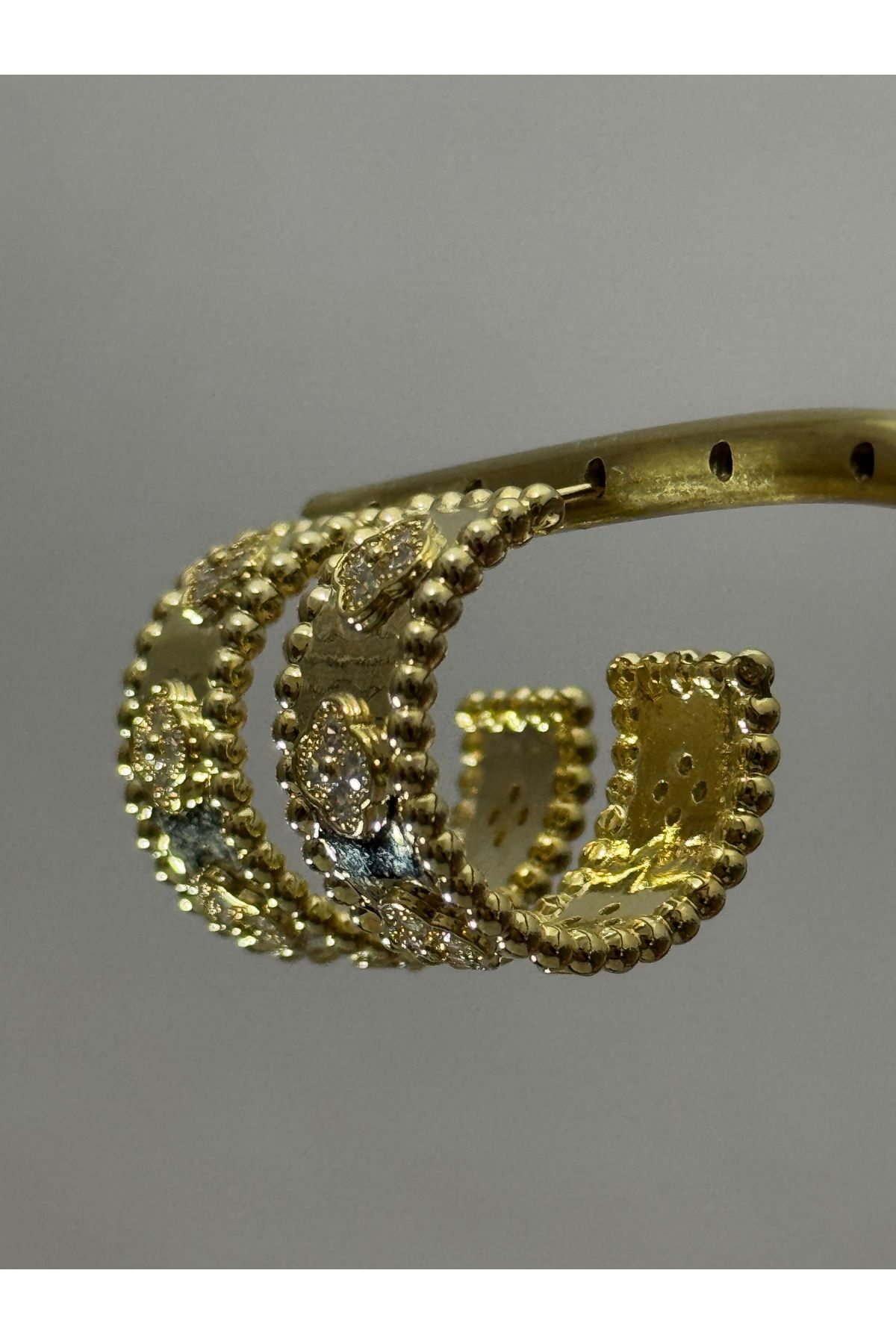 XUPING JEWELRY 18K zirkon taşlı gold küpe paslanmaz kararmaz