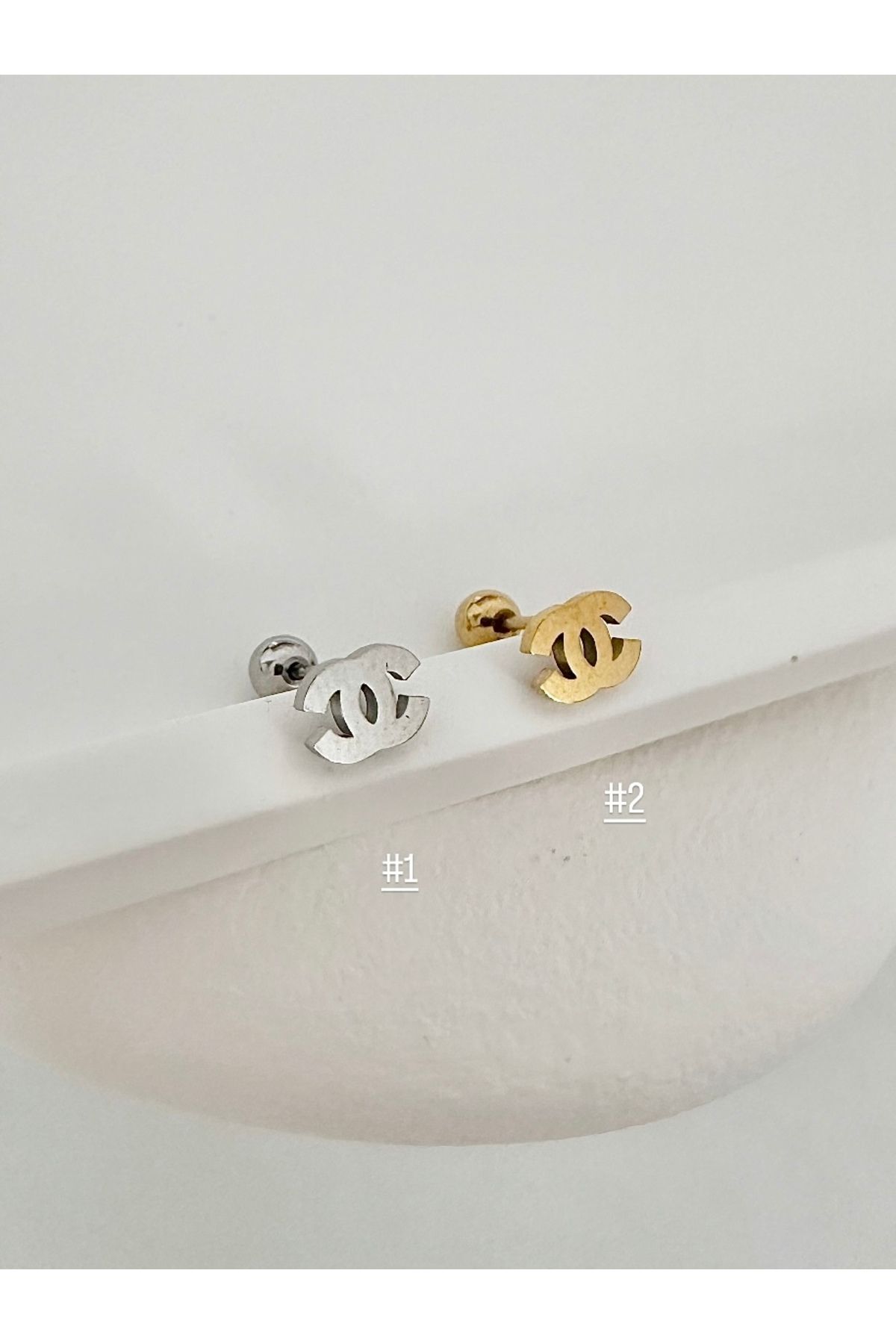 My Bellas Jewels Cerrahi Çelik Tragus Piercing, Helix, Flat, Conch, Lobe (1 Adet)