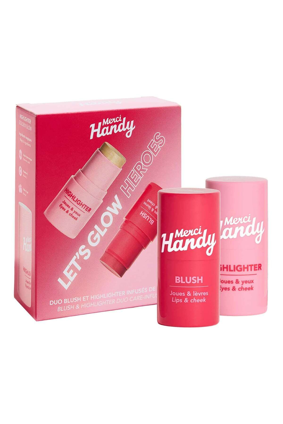 Merci Handy Kit Let's Glow Heroes - Aydınlatıcı + Allık 4,5 g + 4,5 g