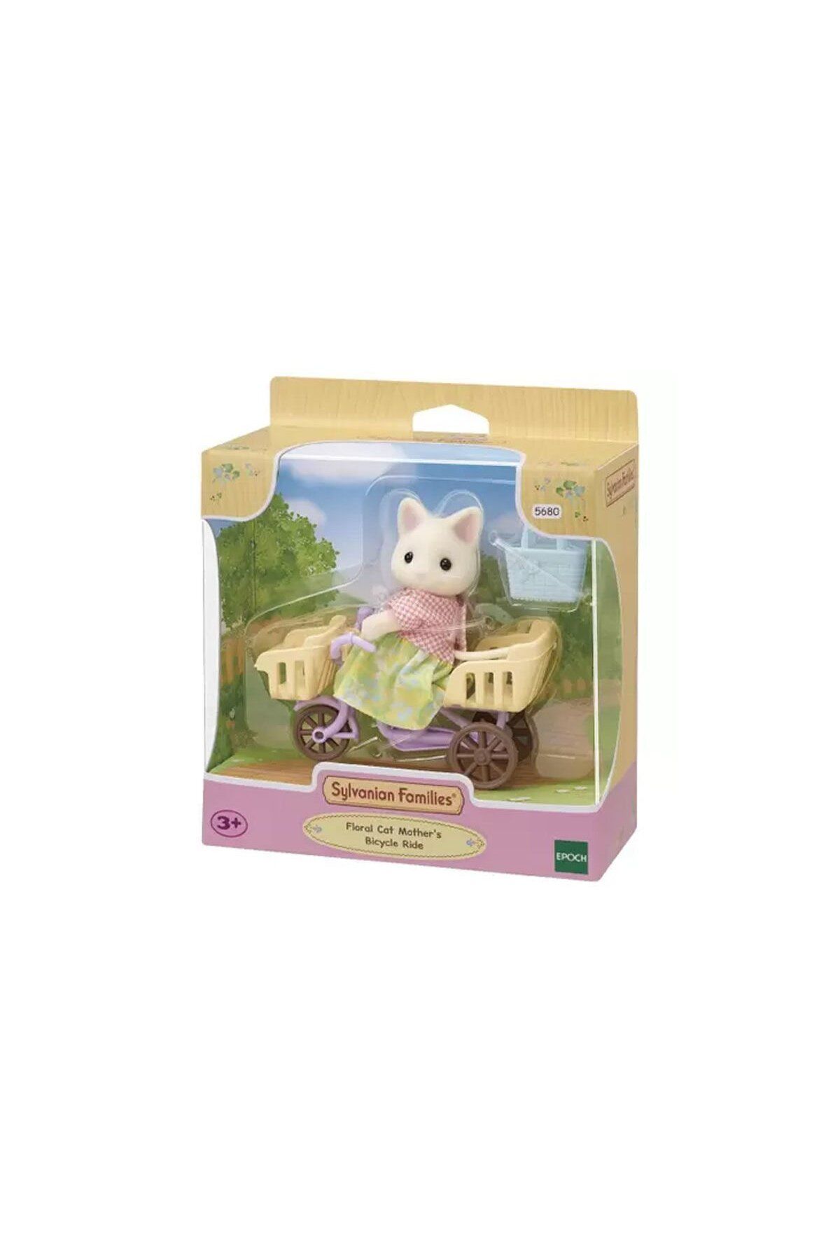 ADORE OYUNCAK 5680 Sylvanian Families Çiçekli Kedi Anne ve Bisikleti +3 yaş