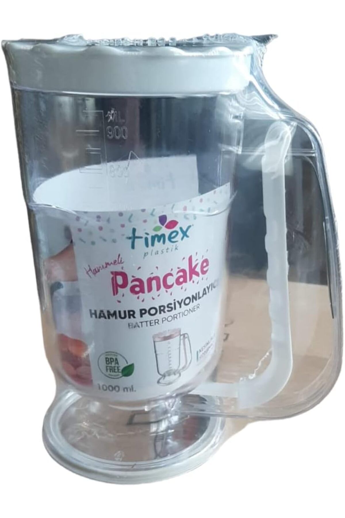 Mu Art Ahşap Mrt Hanımeli Pancake 1 Litre Hamur Porsiyonlayıcı (Beyaz) Art 871301