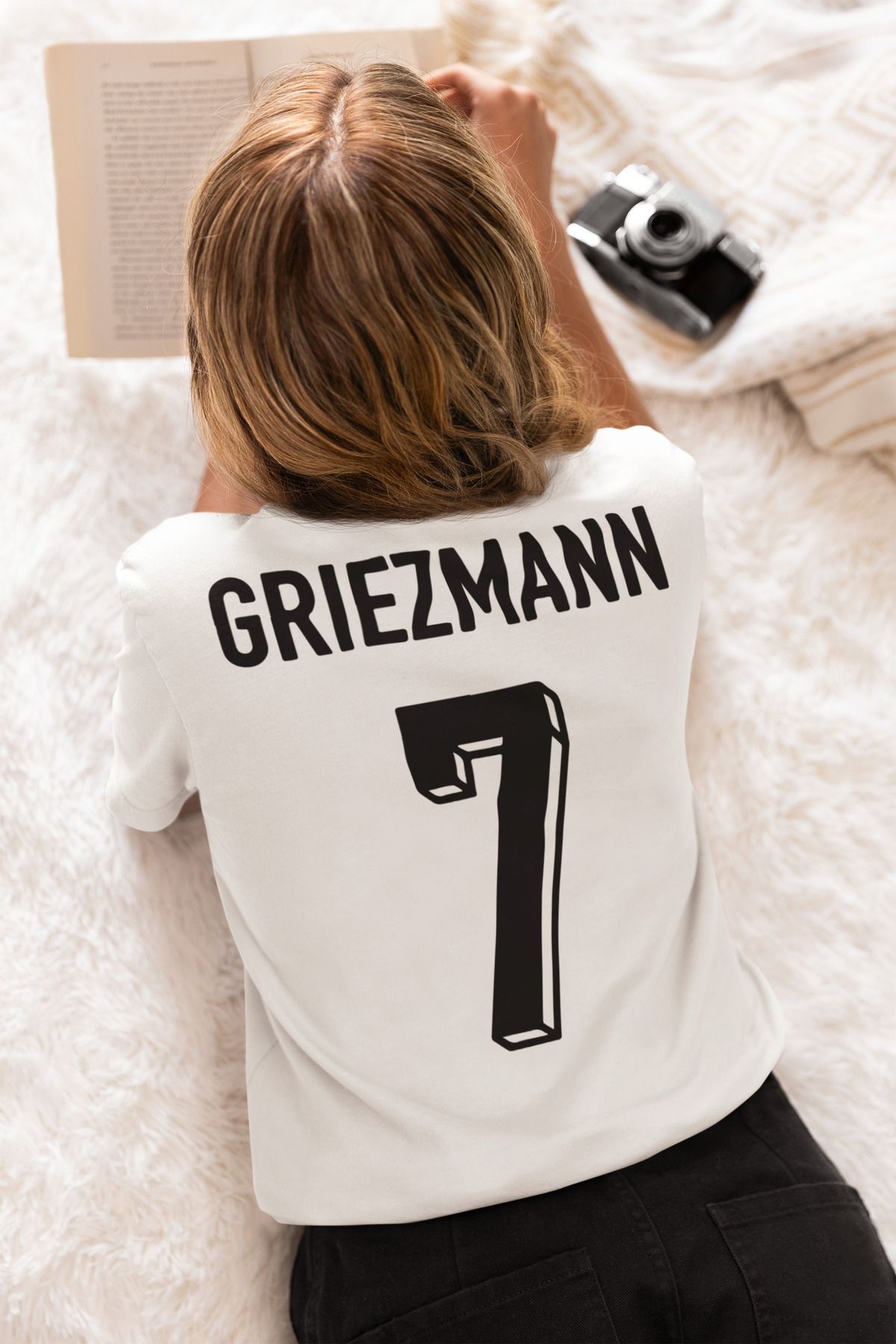 Biy Store Antoine Griezmann forma sırt futbol baskılı unisex kısa kollu tişört t-shirt