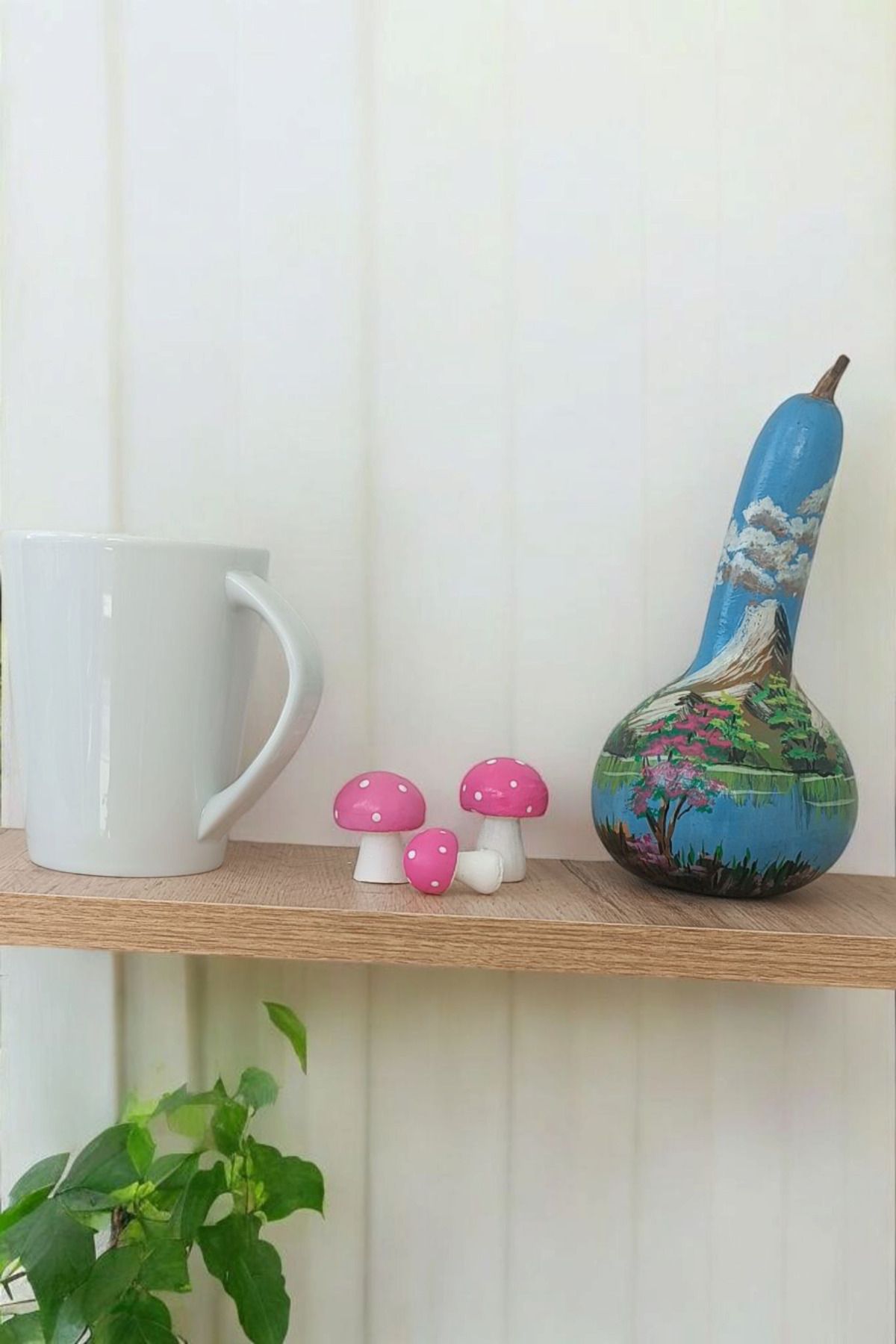 WELBİA 3'lü Pembe Dekoratif Taş Mantar, Sunum, Sunumluk, Banyo Mutfak Objesi,Dekorasyon,Bebek Odası,obje